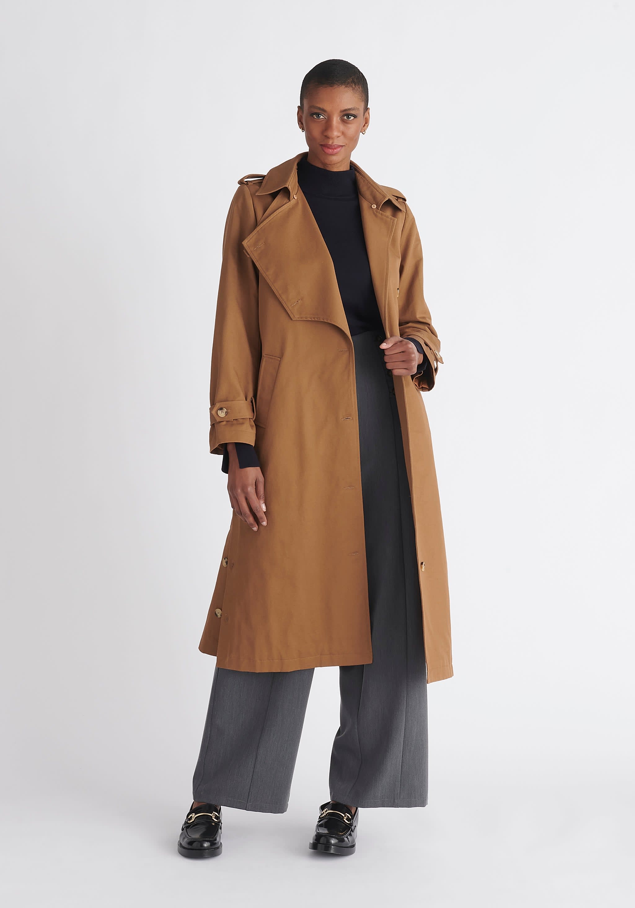 Faux Fur Collar Coat In Camel | PAISIE | Wolf & Badger