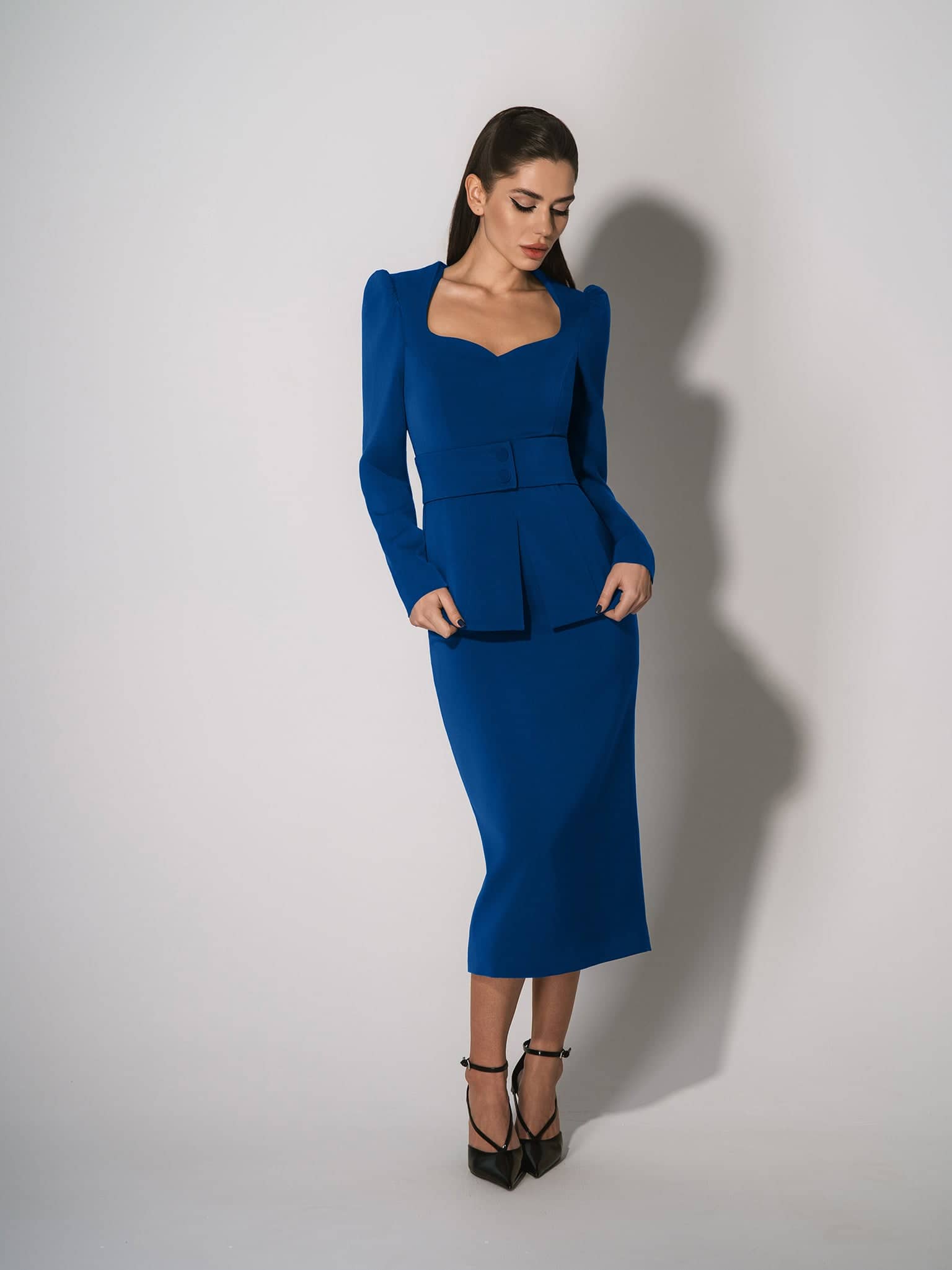 Fitted Sweetheart Blouse, Azure Blue | Tia Dorraine | Wolf & Badger