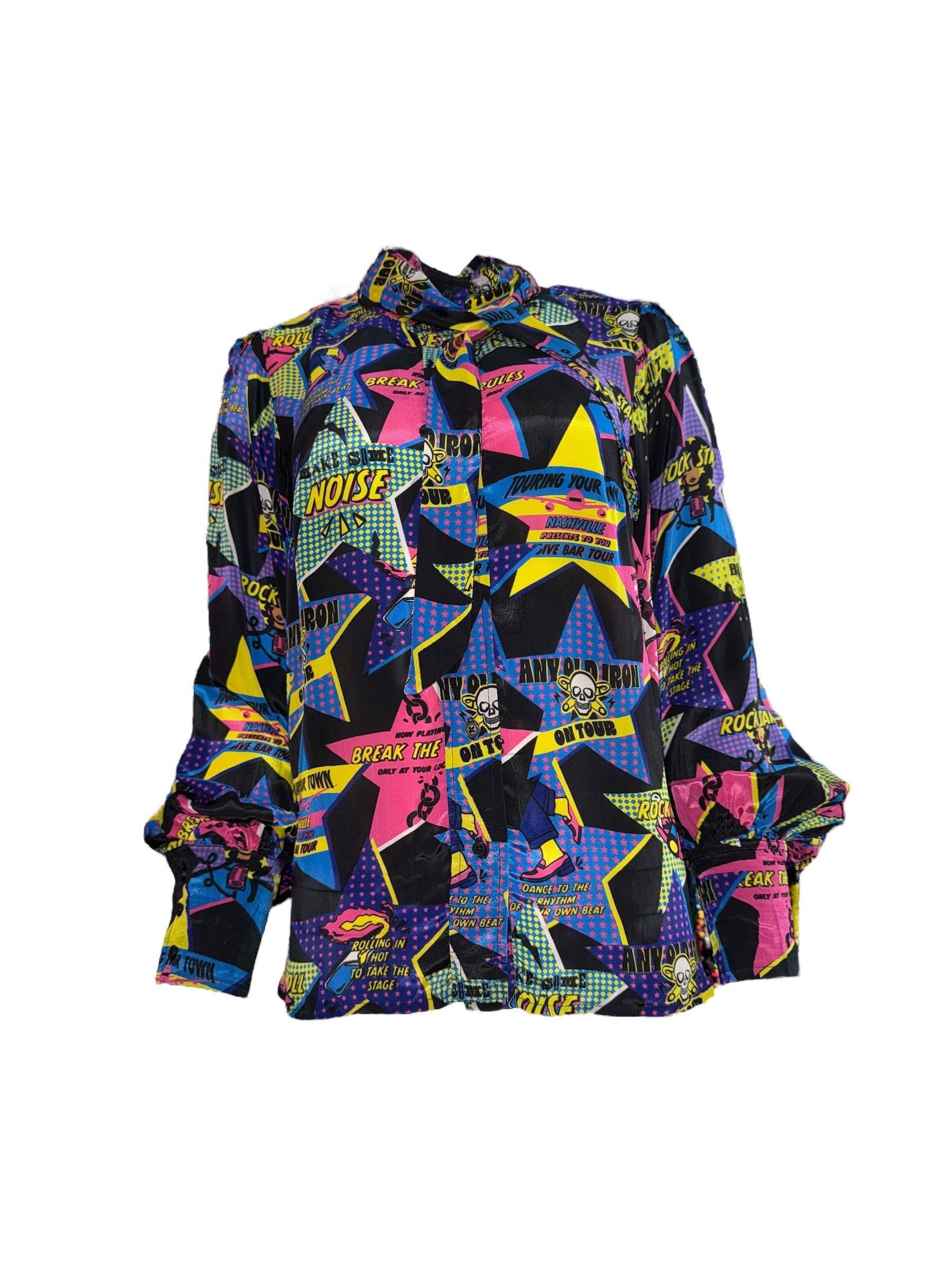 Any Old Iron Women's Black / Pink Multicolor On Tour Necktie Shirt In Multi