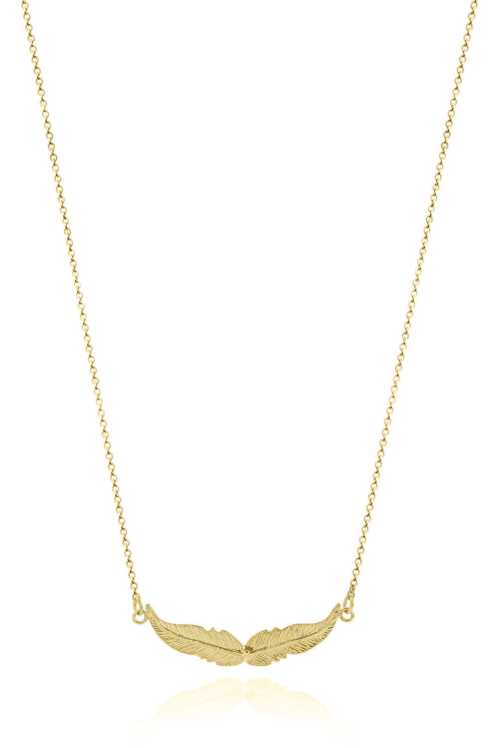 Sophie Simone Designs Women's Gold Necklace Two Feathers In Gold