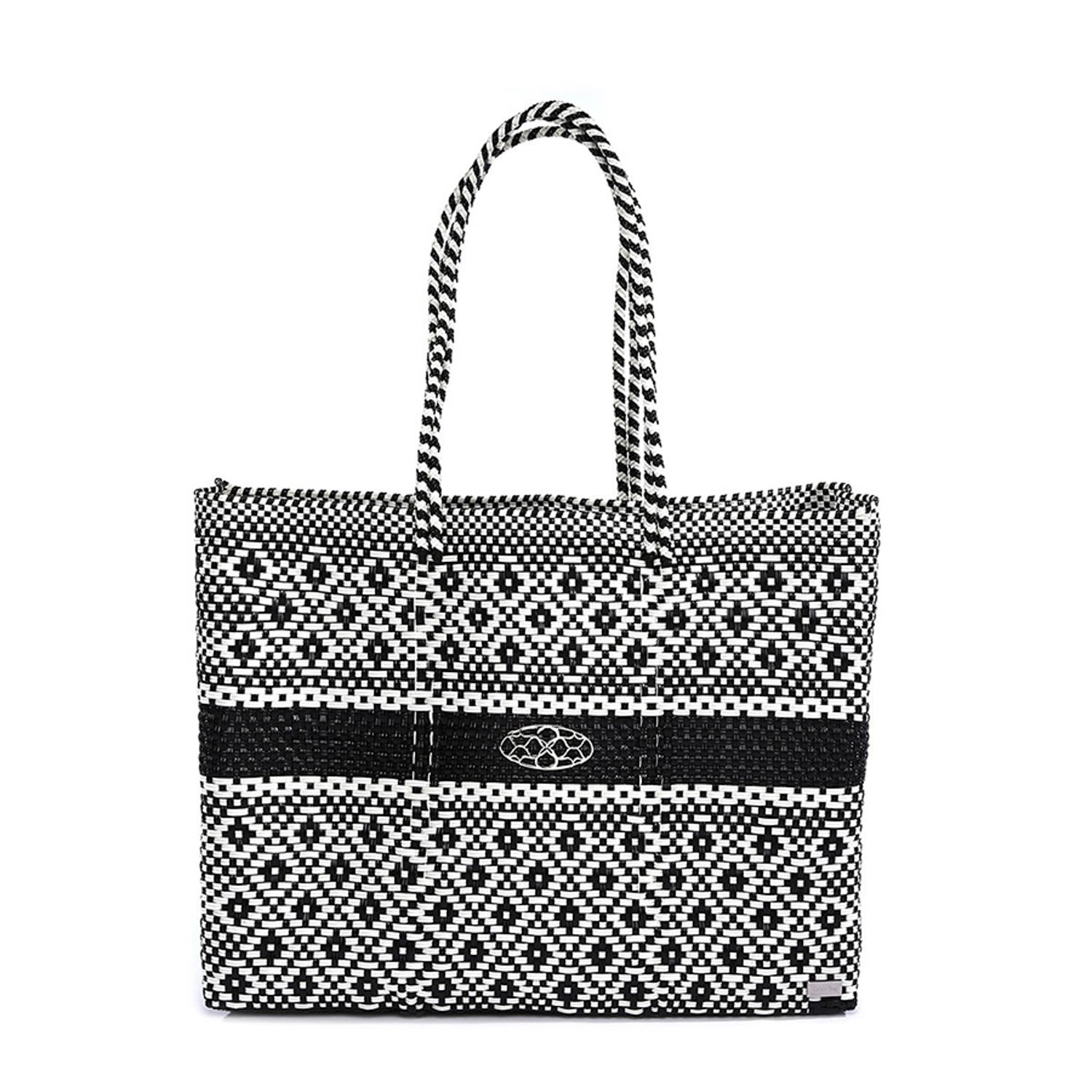 Lolas Bag Women's Black White Travel Tote Bag With Clutch In Gray