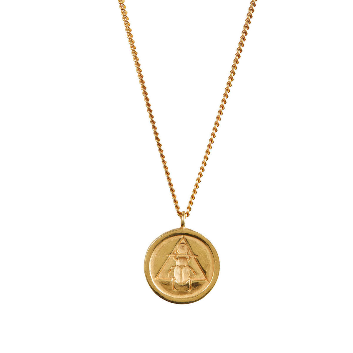 Men’s The Scarab Coin Pendant Gold Rachel Entwistle Jewellery