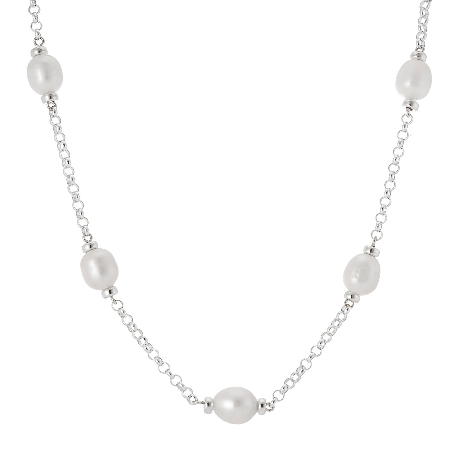 Auree Jewellery Women's White / Silver Courtfield Freshwater Pearl & Sterling Silver Necklace In Multi