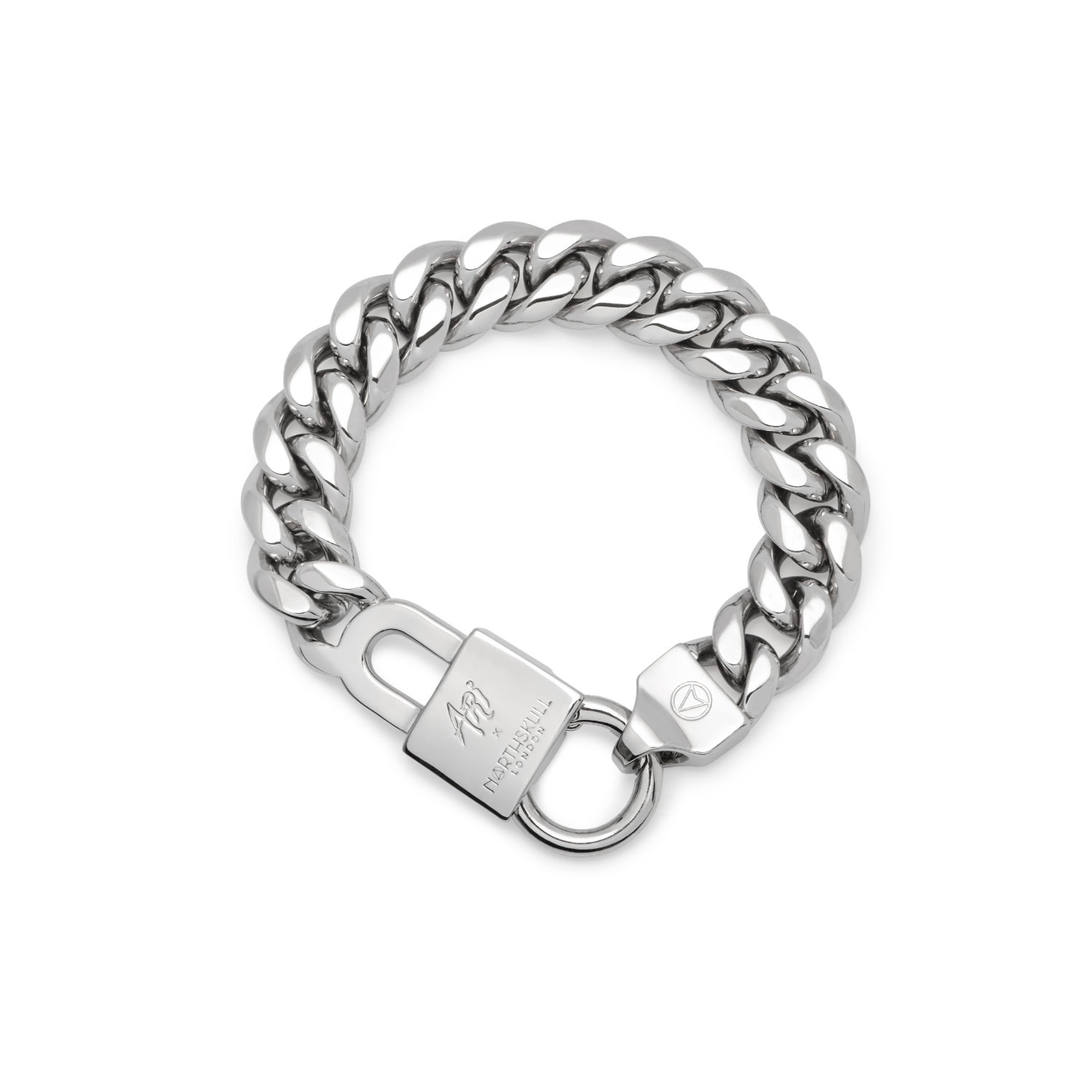 Men’s Ari Petrou Spectrum Padlock Bracelet In Silver Northskull