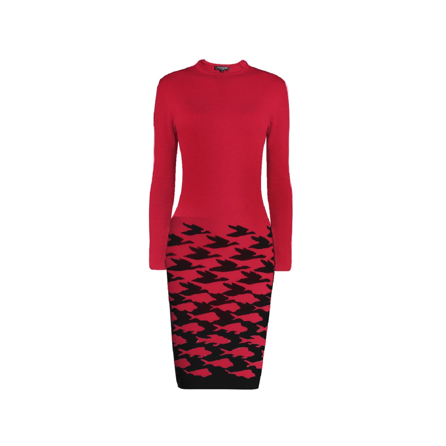 Women’s Sea & Sky Knitted Jacquard Dress In Red Small Rumour London