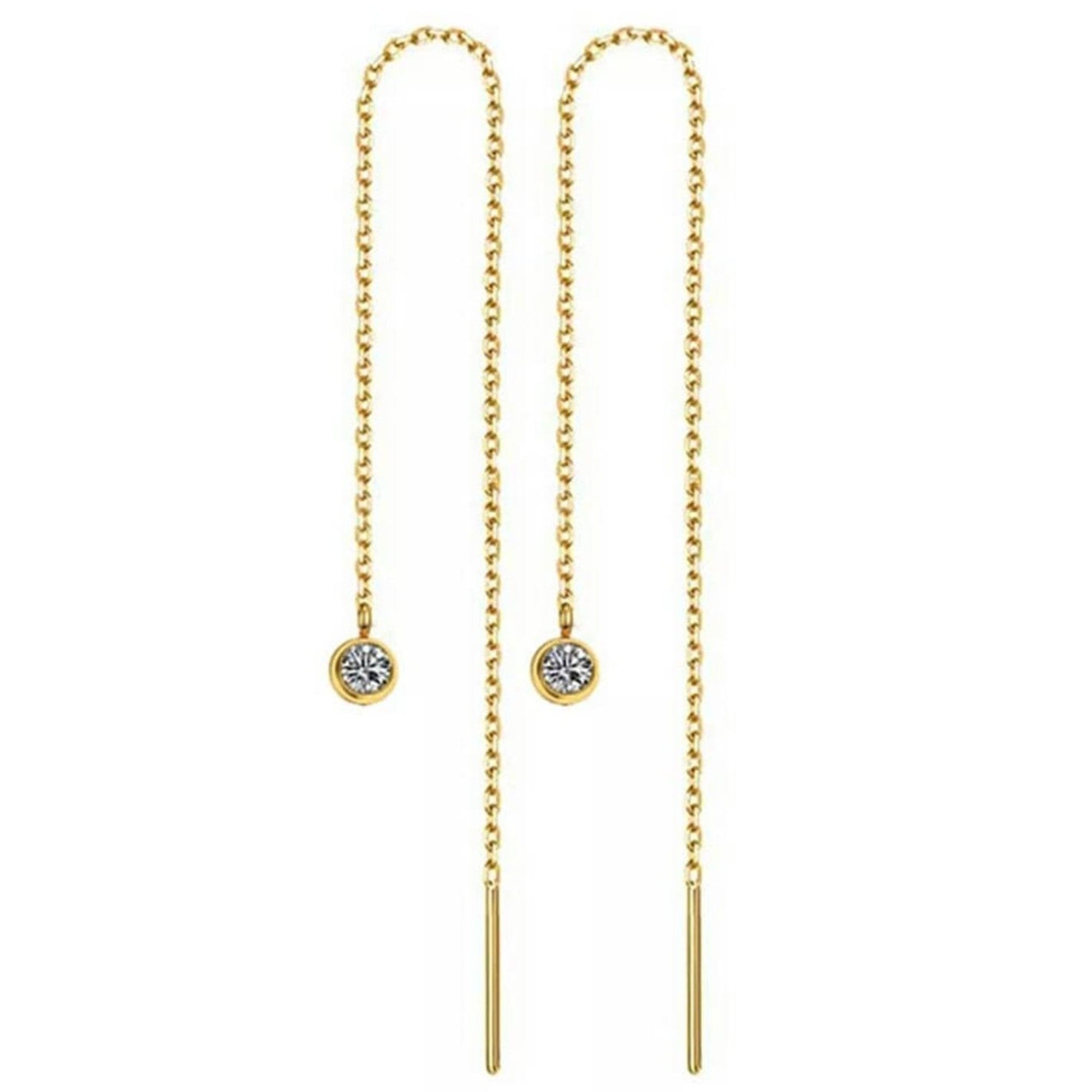 Women’s Gold Stardust Diamond Threader Earrings Lily Flo Jewellery