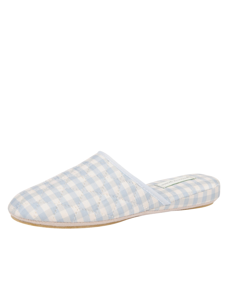 Women’s Sari Silk Check Slipper Blue 9 Uk Patricia Green