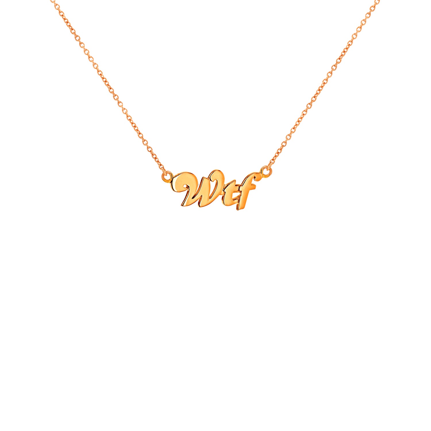 True Rocks Men's Wtf Statement Necklace 18kt Rose Gold Plated In Gold