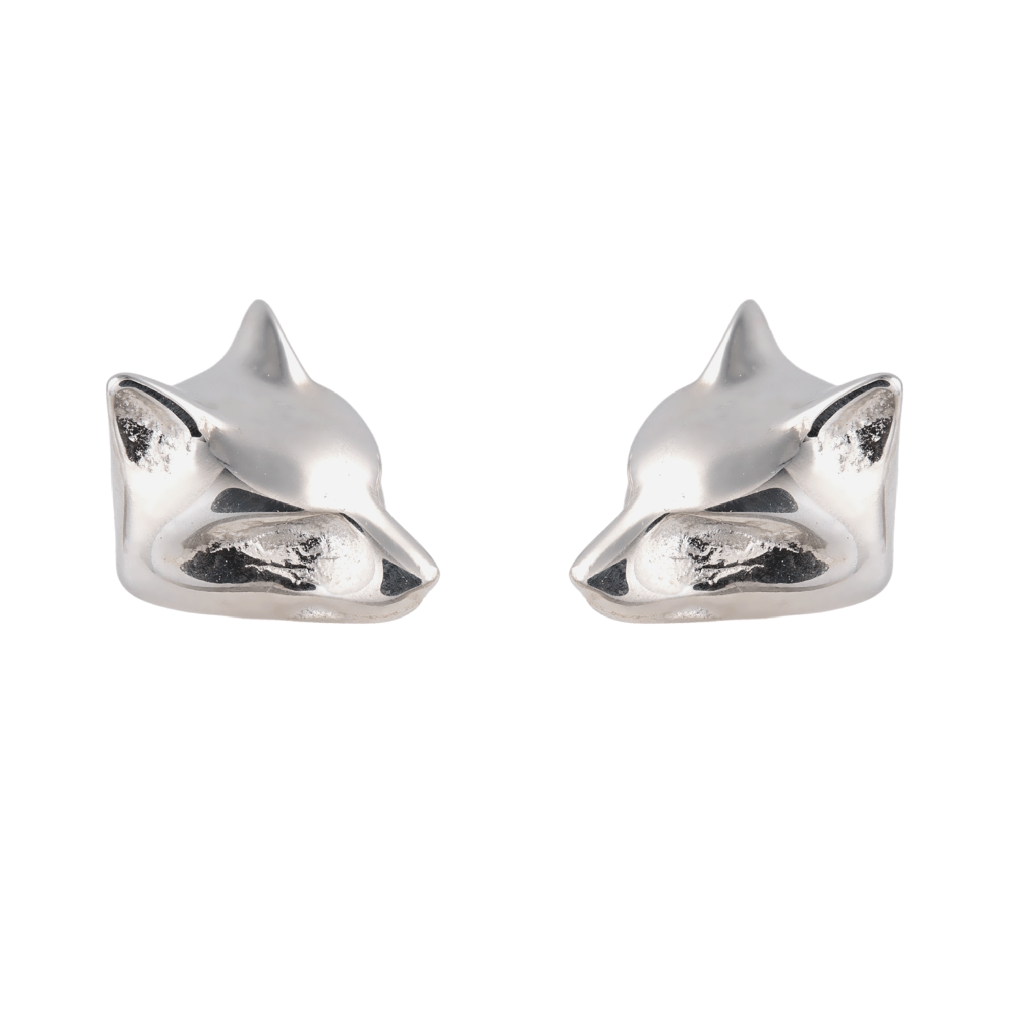 Women's Sterling Silver Fox Stud Earrings | Lily Charmed