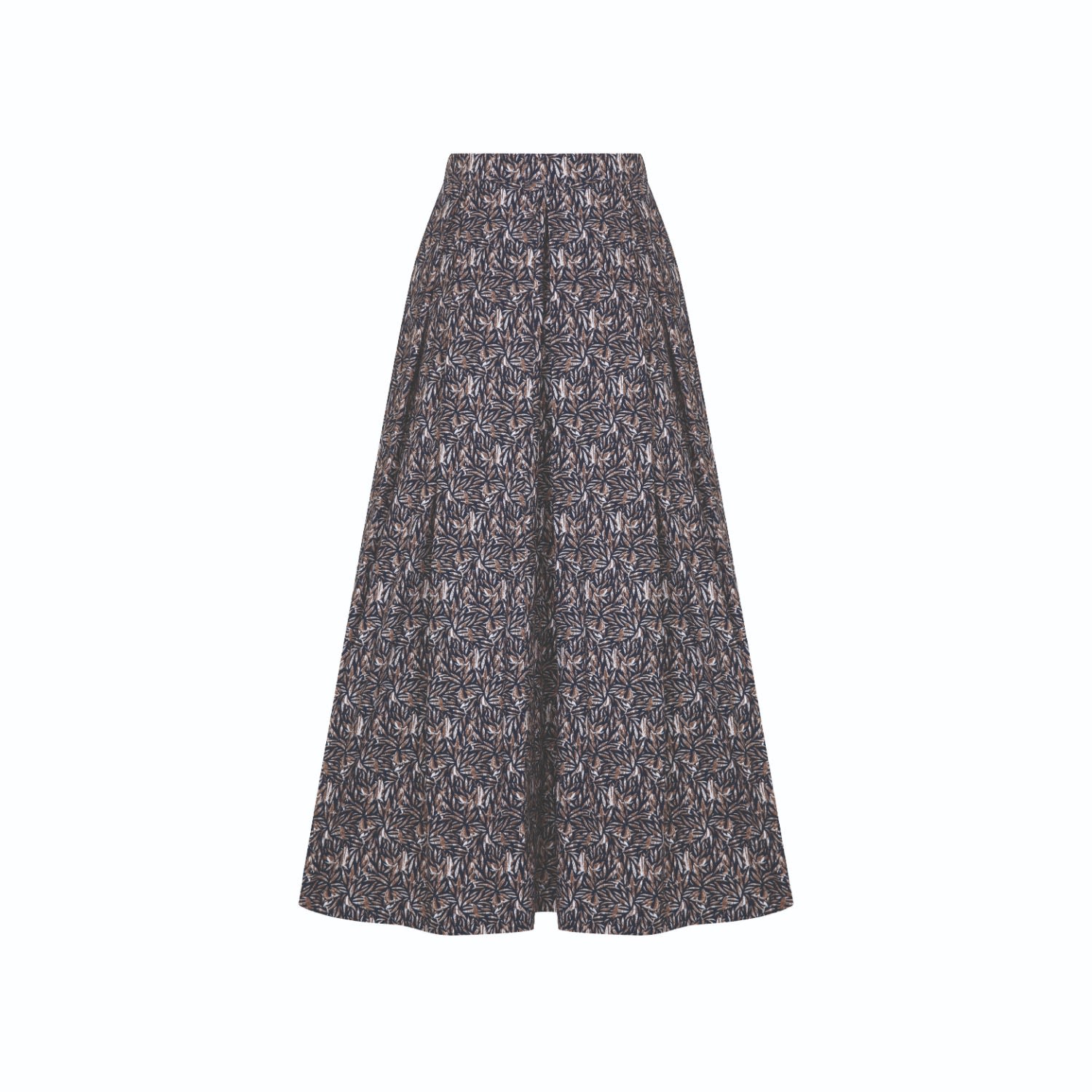 Nazli Ceren Women's June Printed Cotton Midi Skirt In Brown In Brown