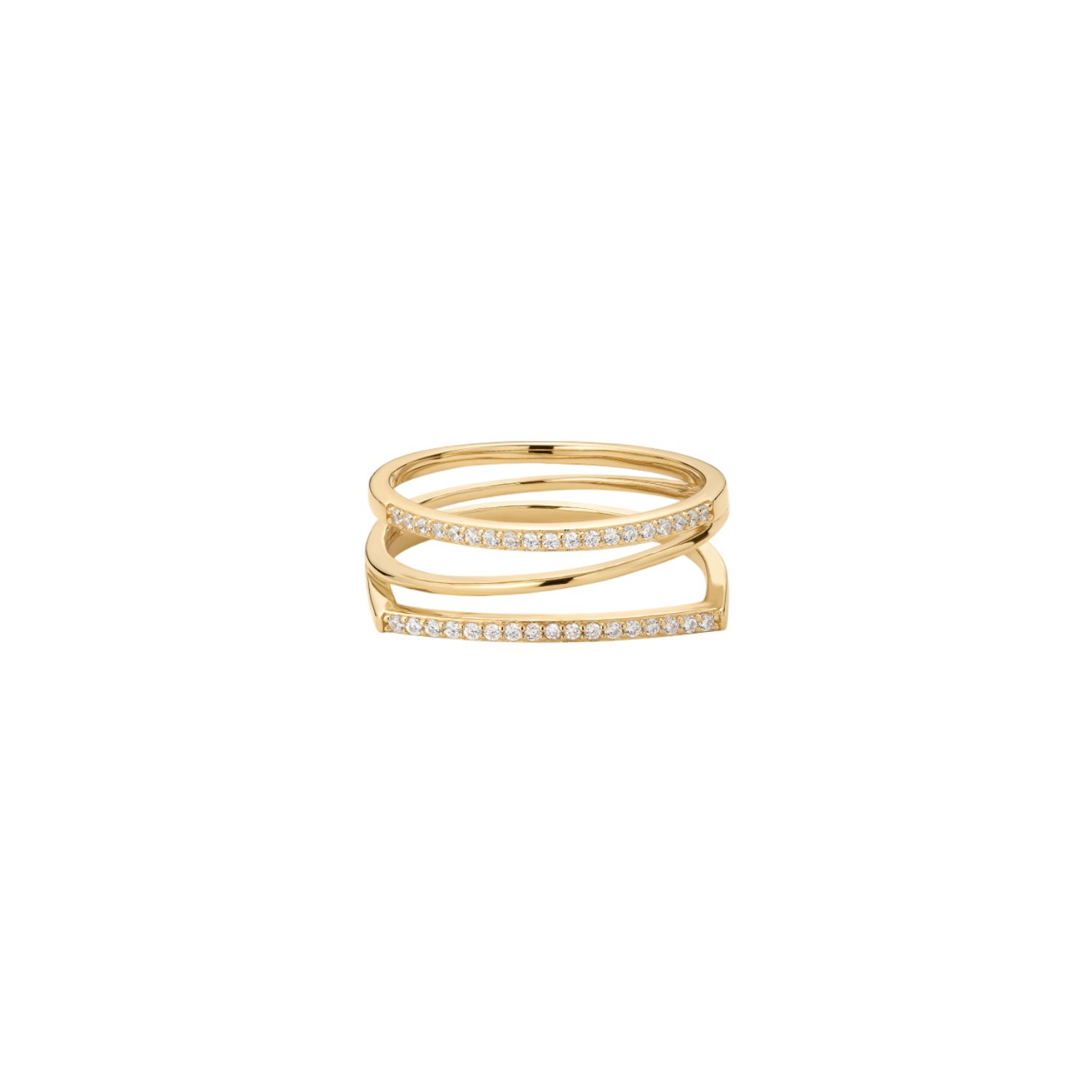 Vanchi Women's Nola Pavé Triple Band Ring In Gold In Gold