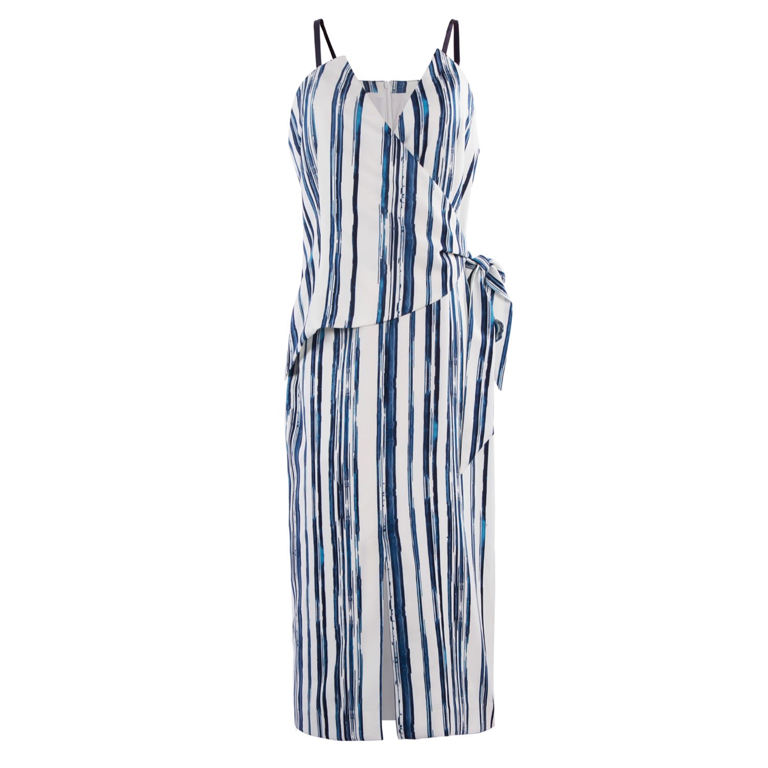 Smart And Joy Women's Stripe Print Wrap Effect Dress
