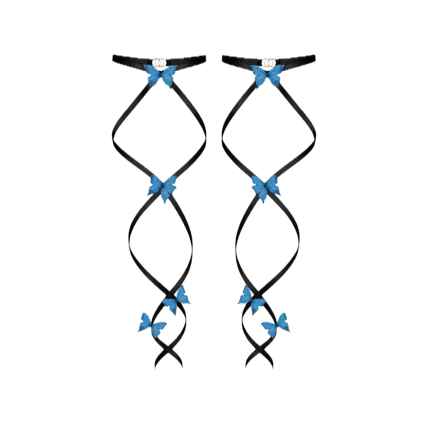 Empress Mimi Women's Morphology Black Leg Wraps With Butterfly Detail