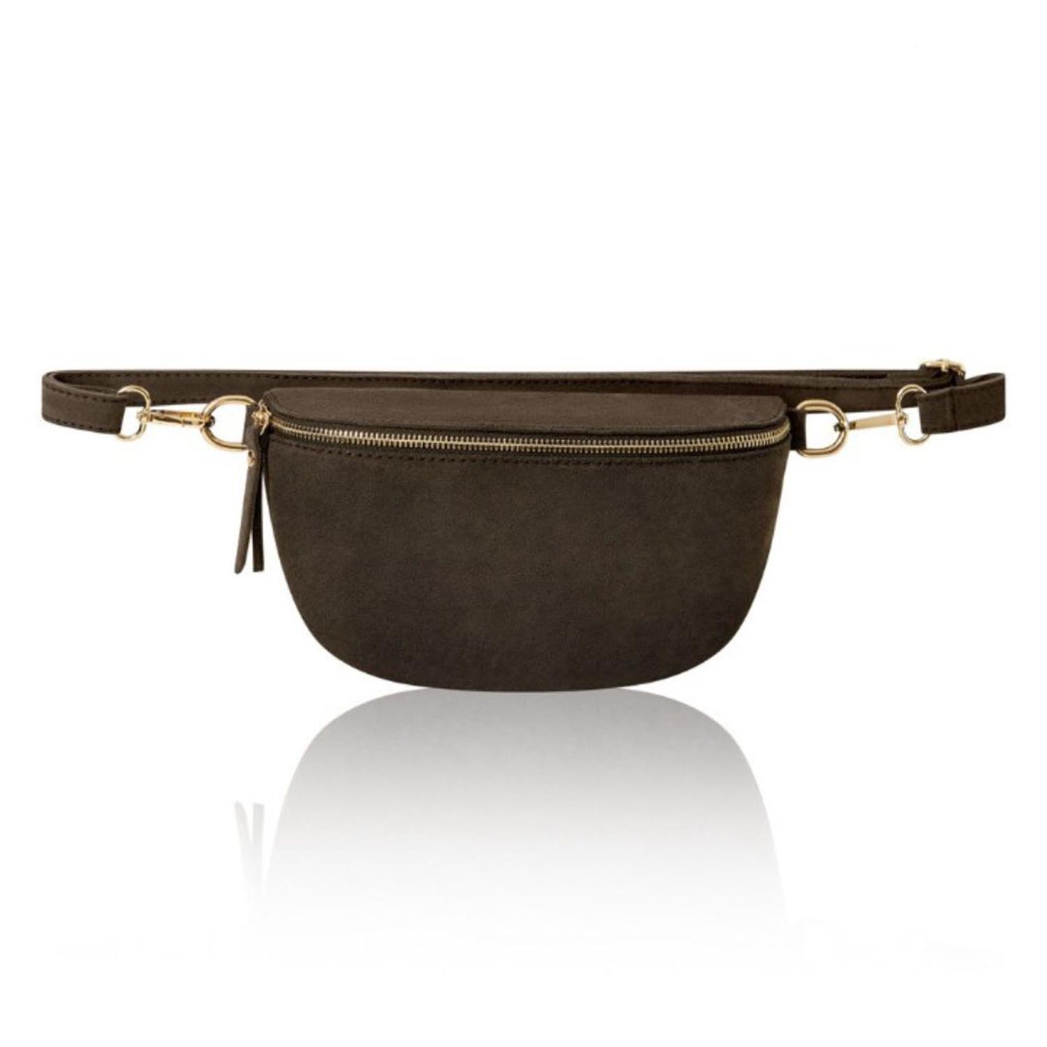 Betsy & Floss Women's Brown Rivoli Suede Crossbody & Waist Bag In Dark Chocolate In Brown