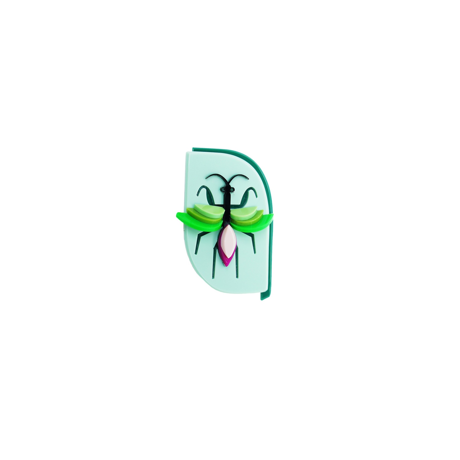 Gissa Bicalho Women's Handmade Acrylic Brooch Mantis / Green