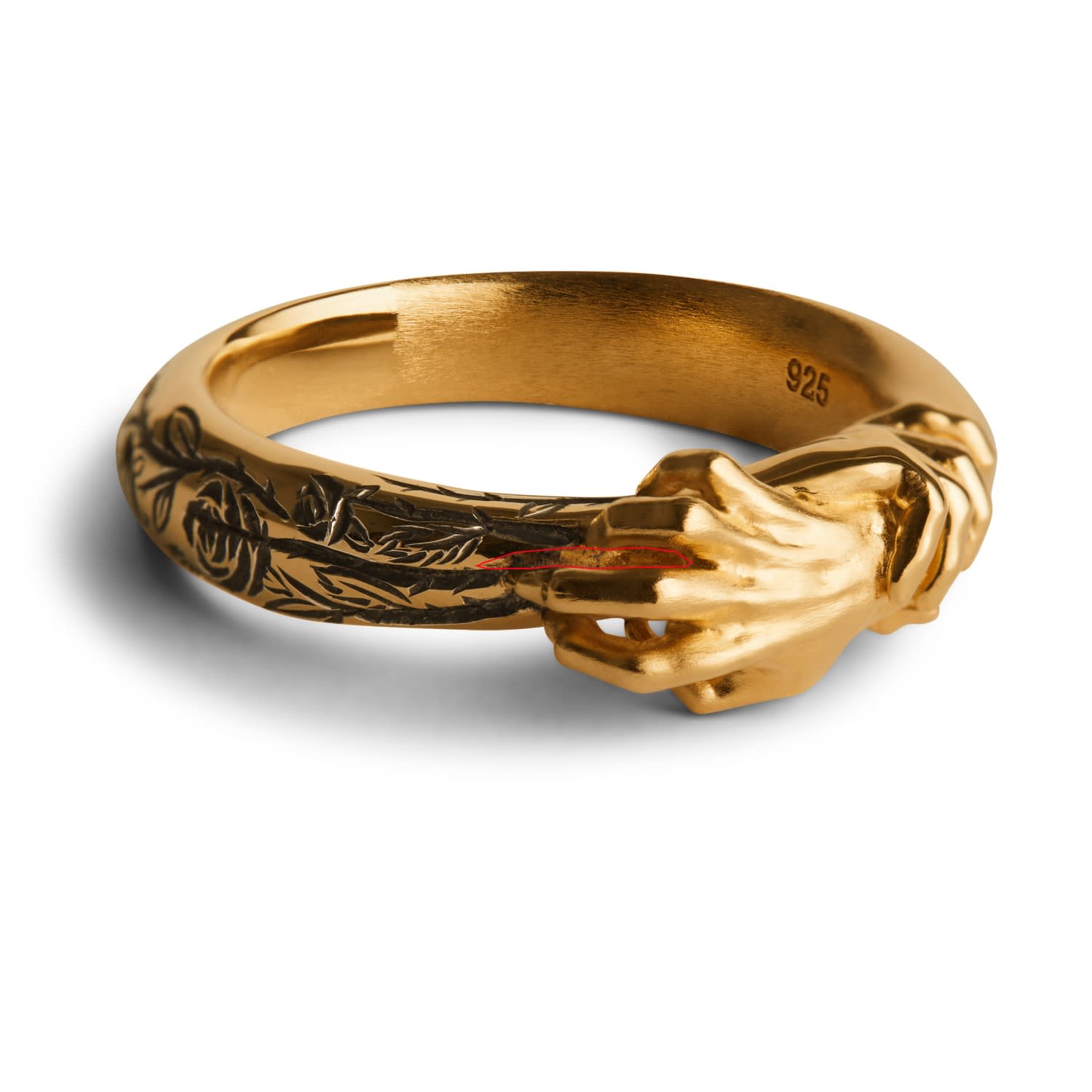 Kasun Women's Touch No Evil - Roses And Thorns - Gold Plated In Gold