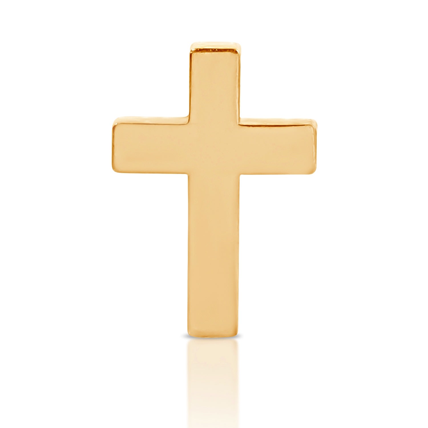 Maya Brenner Women's Charm Stud - 14k Yellow Gold - Cross In Gold