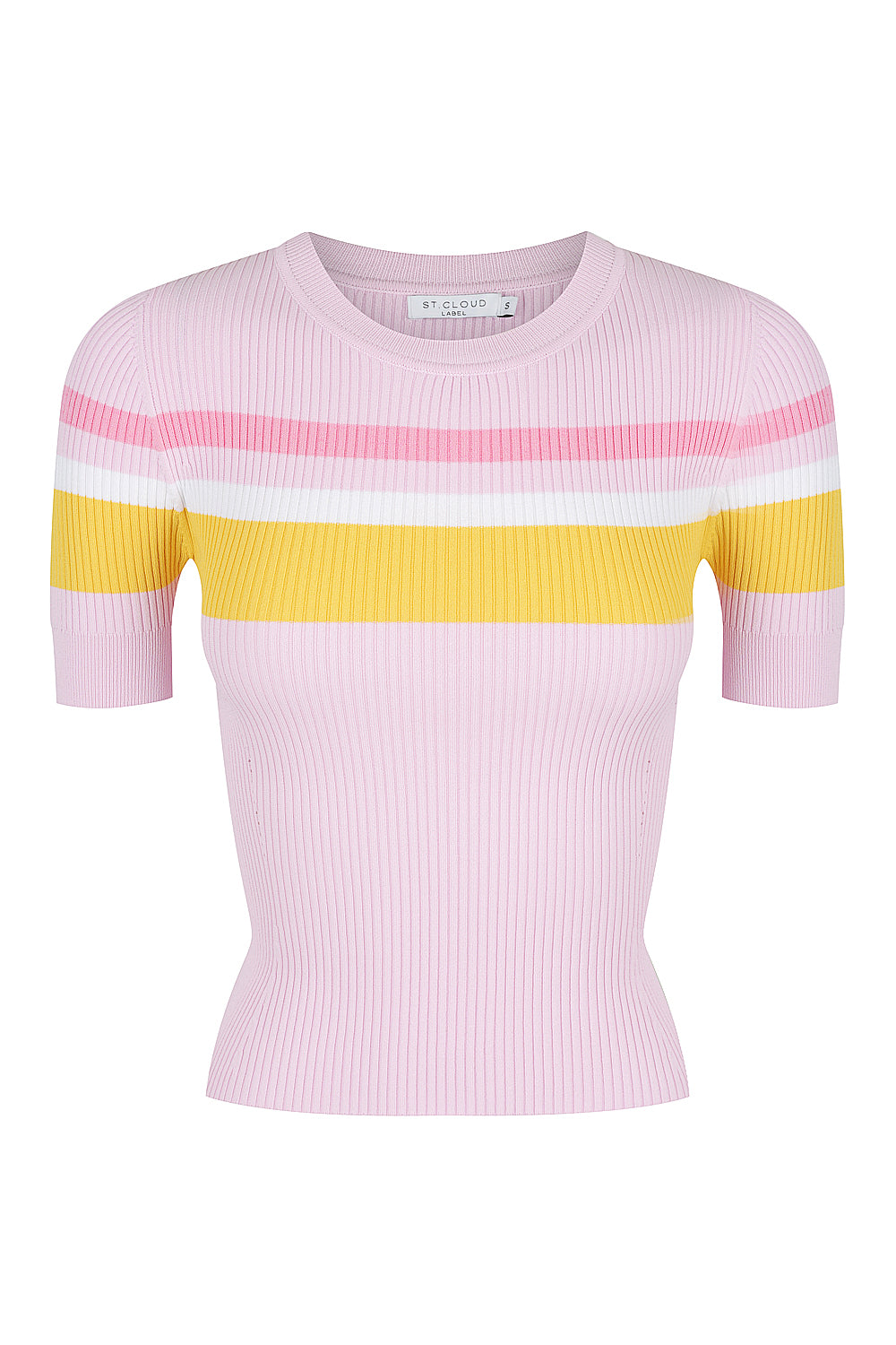 Women’s Pink / Purple The Sporty Stripe Knit Top - Pink & Mango Tango Stripe Medium St Cloud Label