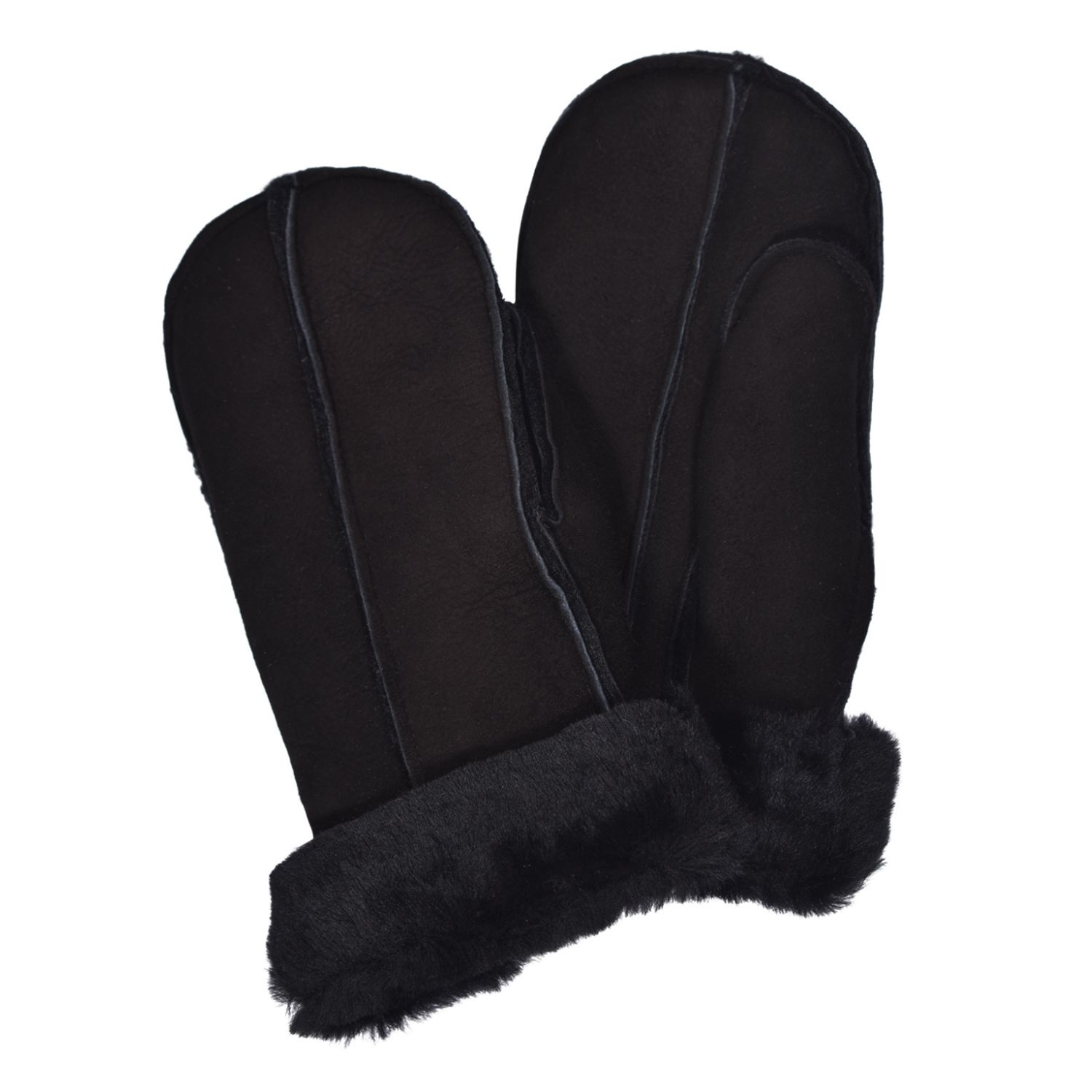 Women’s Sheepskin Split Mitten Black One Size By Owen Barry