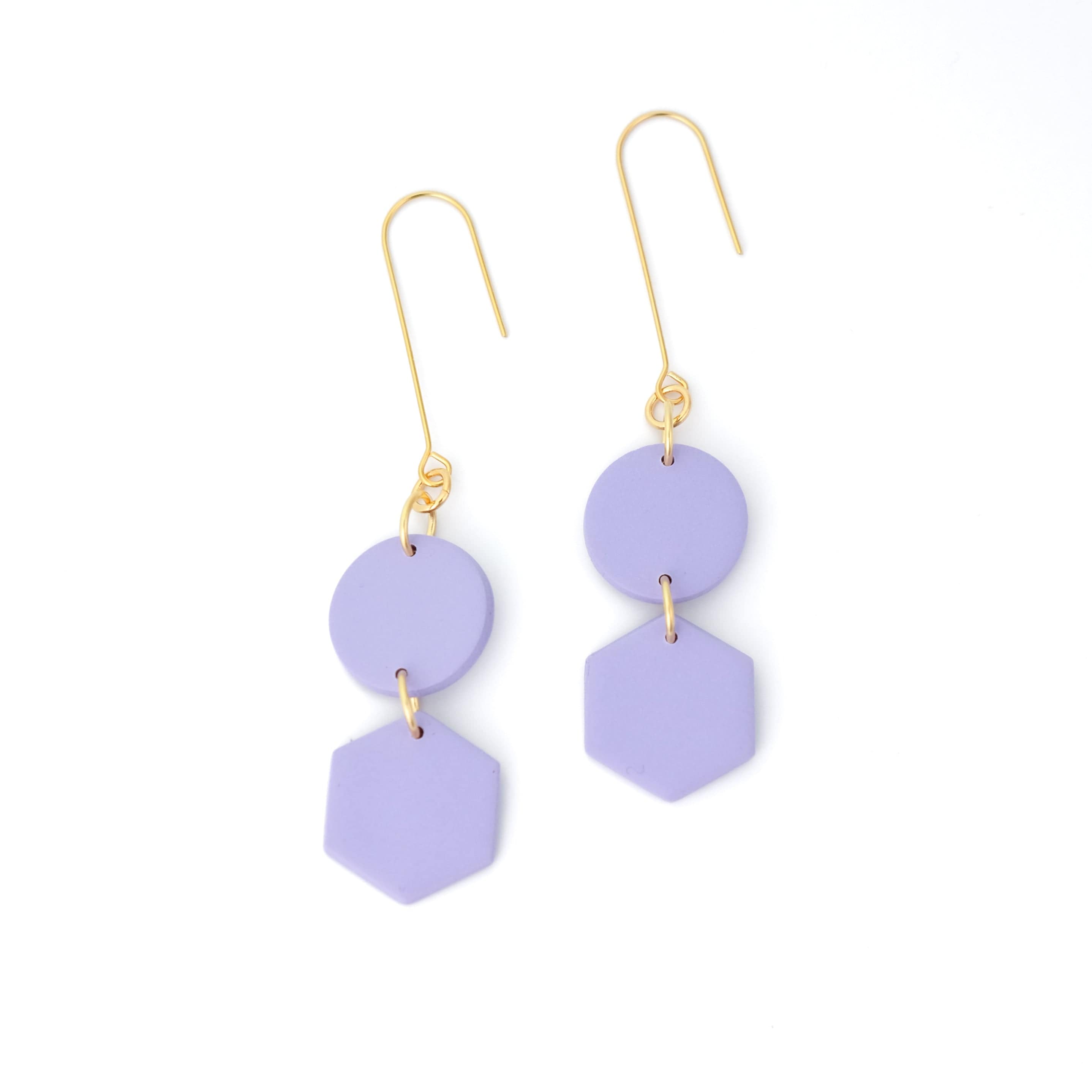 By Chavelli Women's Pink / Purple Belle Geometric Dangly Earrings In Lavender