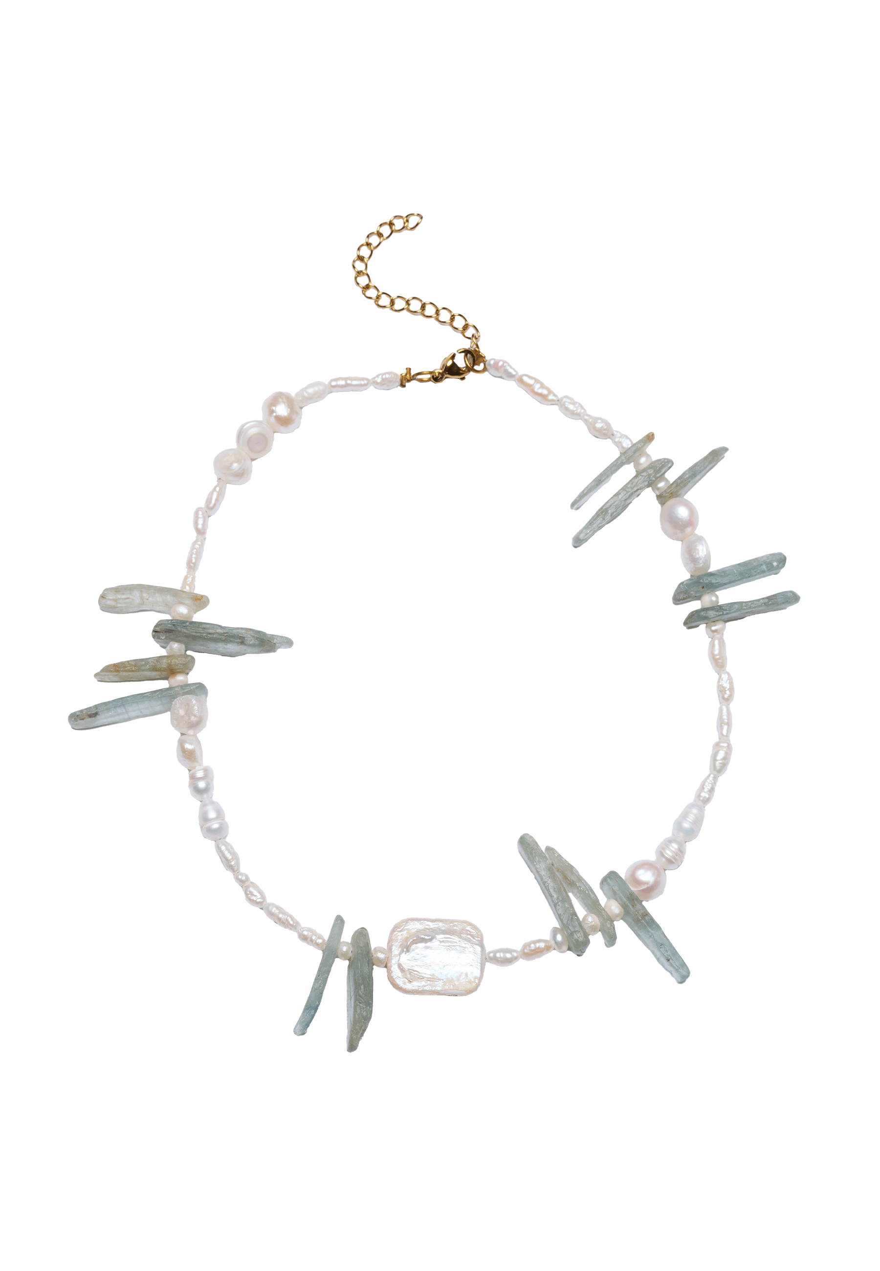 Lavani Jewels Women's Blue / White Aquamarine And Pearl Necklace Elsea In Multi