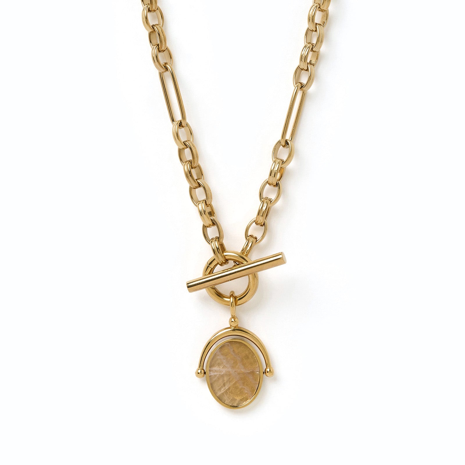 Arms Of Eve Women's Gold / Pink / Purple Delilah Spinner Necklace - Rose Quartz