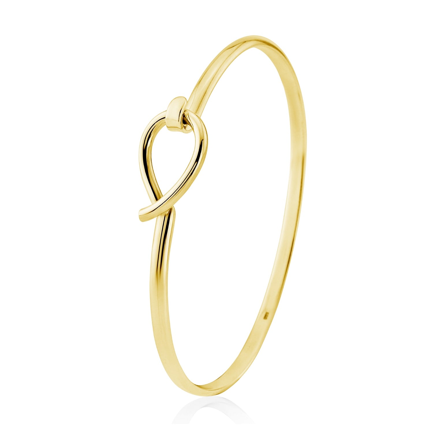 Auree Jewellery Women's Boltons Gold Vermeil Tear Drop Hook Bangle In Gold
