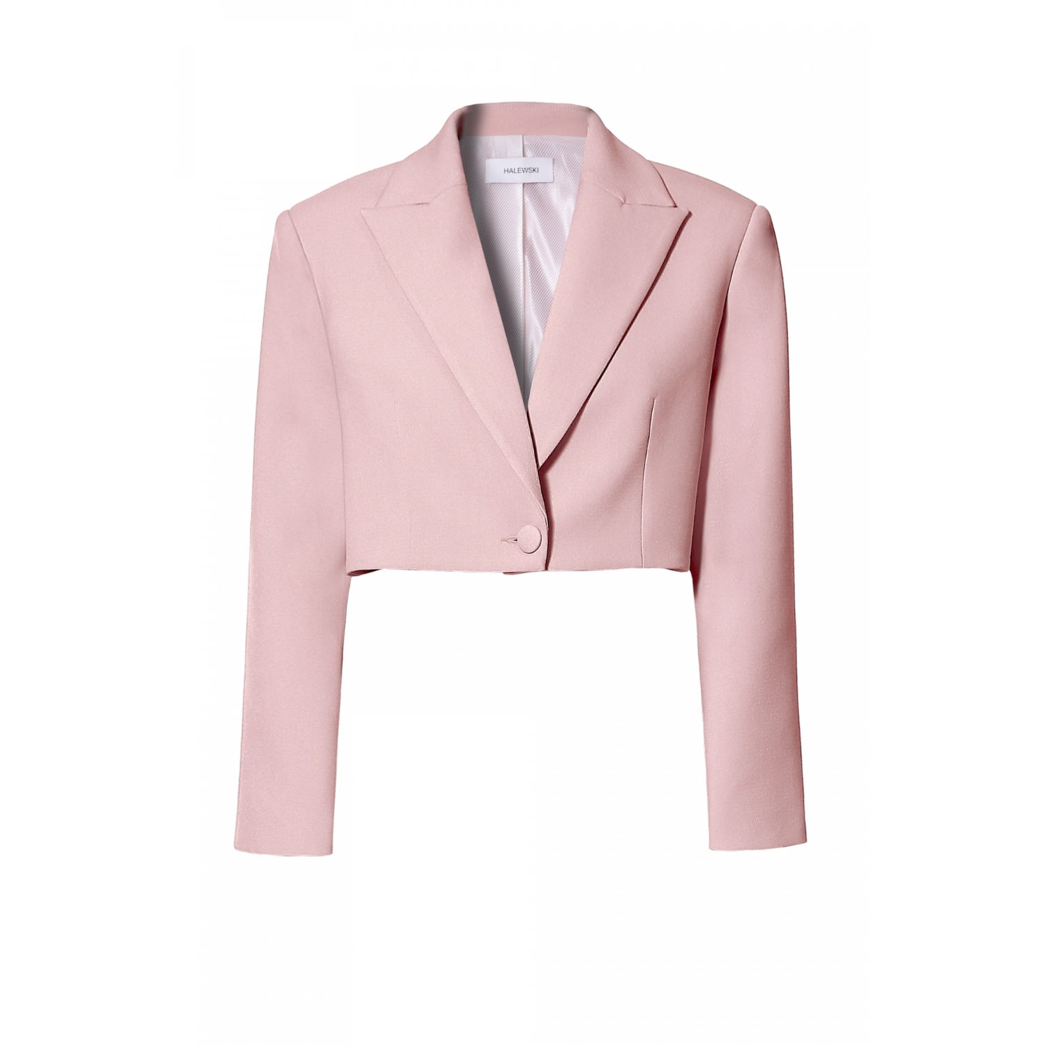 Aggi By Halewski Women's Pink / Purple Pola Pink Peach Cropped Blazer