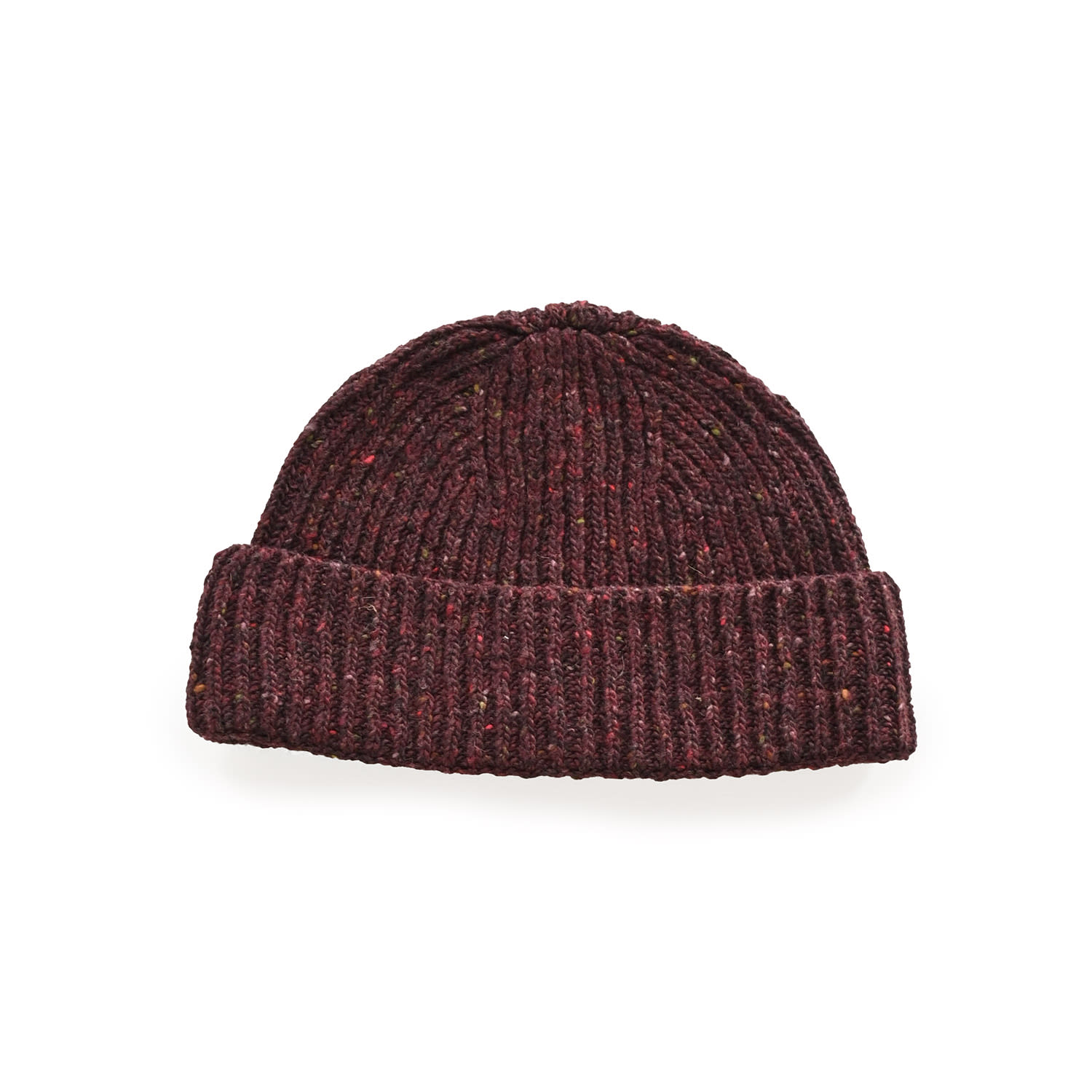 Oubas Pink / Purple Men's Donegal Merino Wool Beanie Hat In Mulberry In Pink/purple