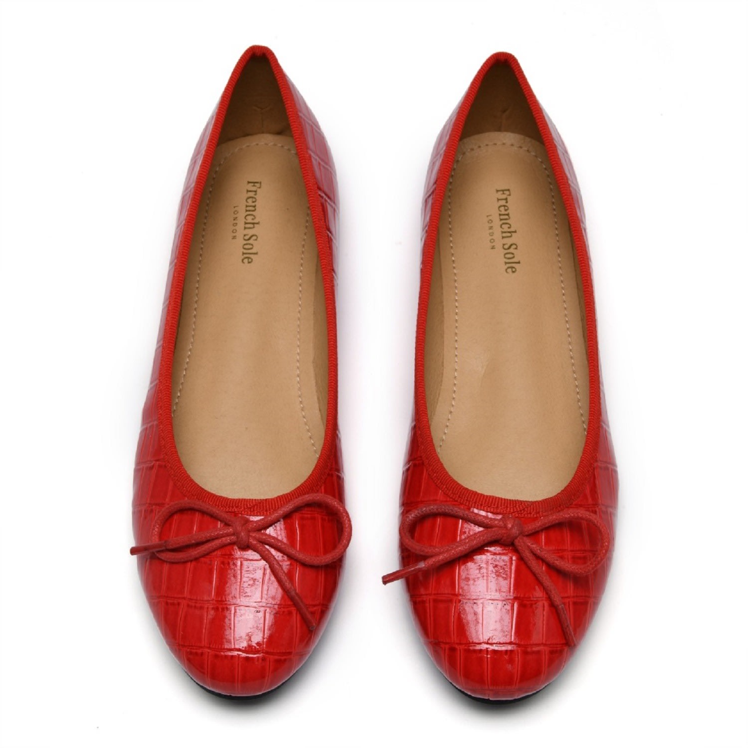 Women’s Amelie Red Patent Crocodile Leather 9 Uk French Sole