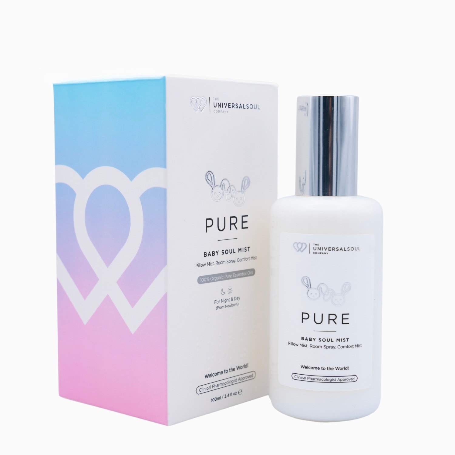 White / Silver Baby Soul Mist Pure | One Size | The Universal Soul Company
