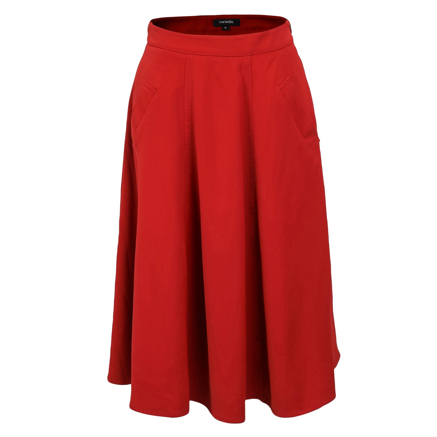 Smart And Joy Women's Sleek Flared  Skirt In Red