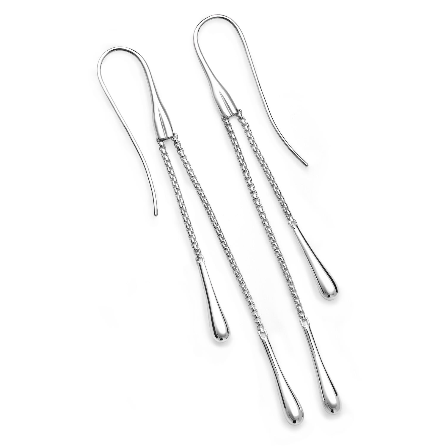Lucy Quartermaine Women's Silver Double Drop Earrings In Metallic