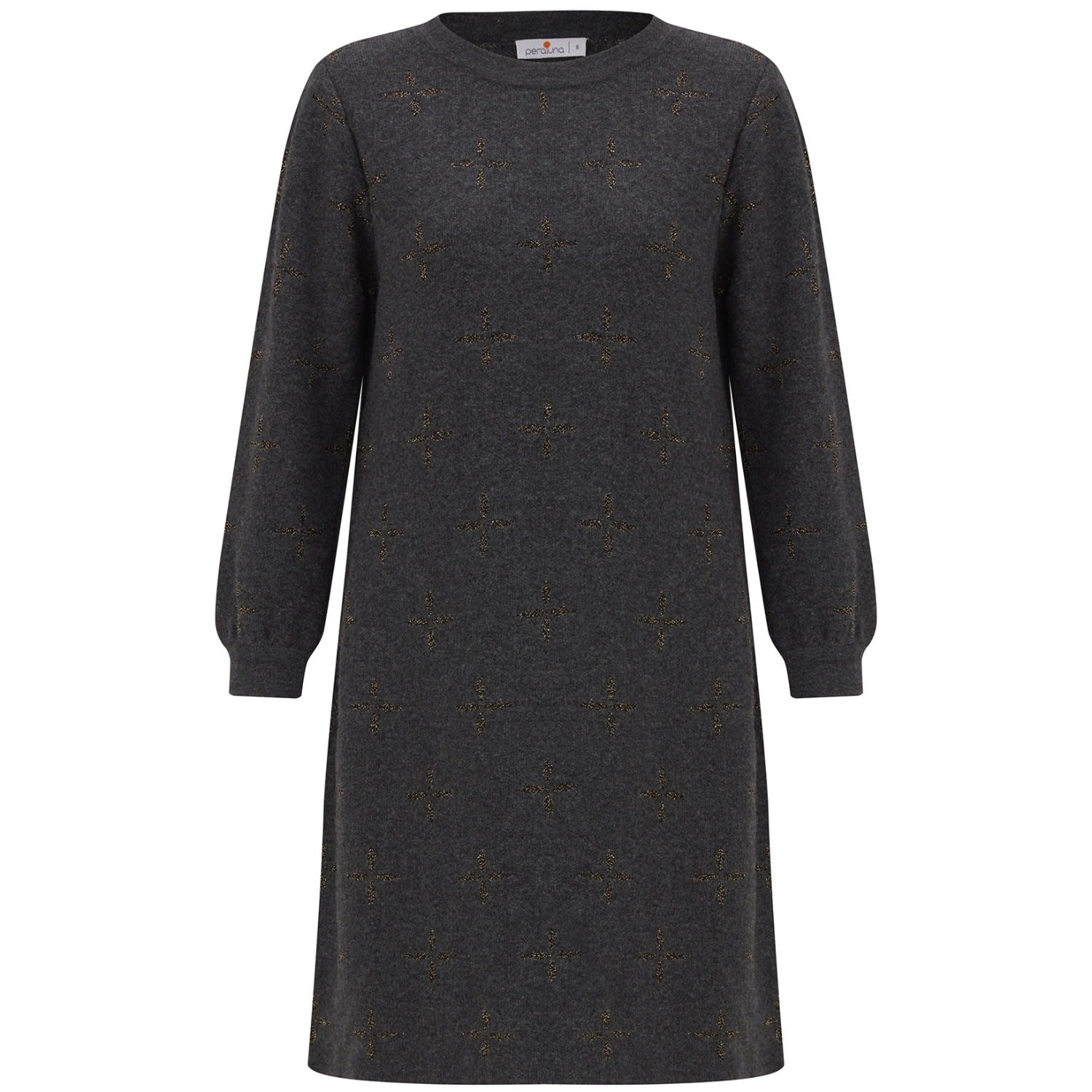 Peraluna Women's Grey Lucia Subtle Lurex Jacquard Pattern Knit Dress - Anthracite Melange In Grey