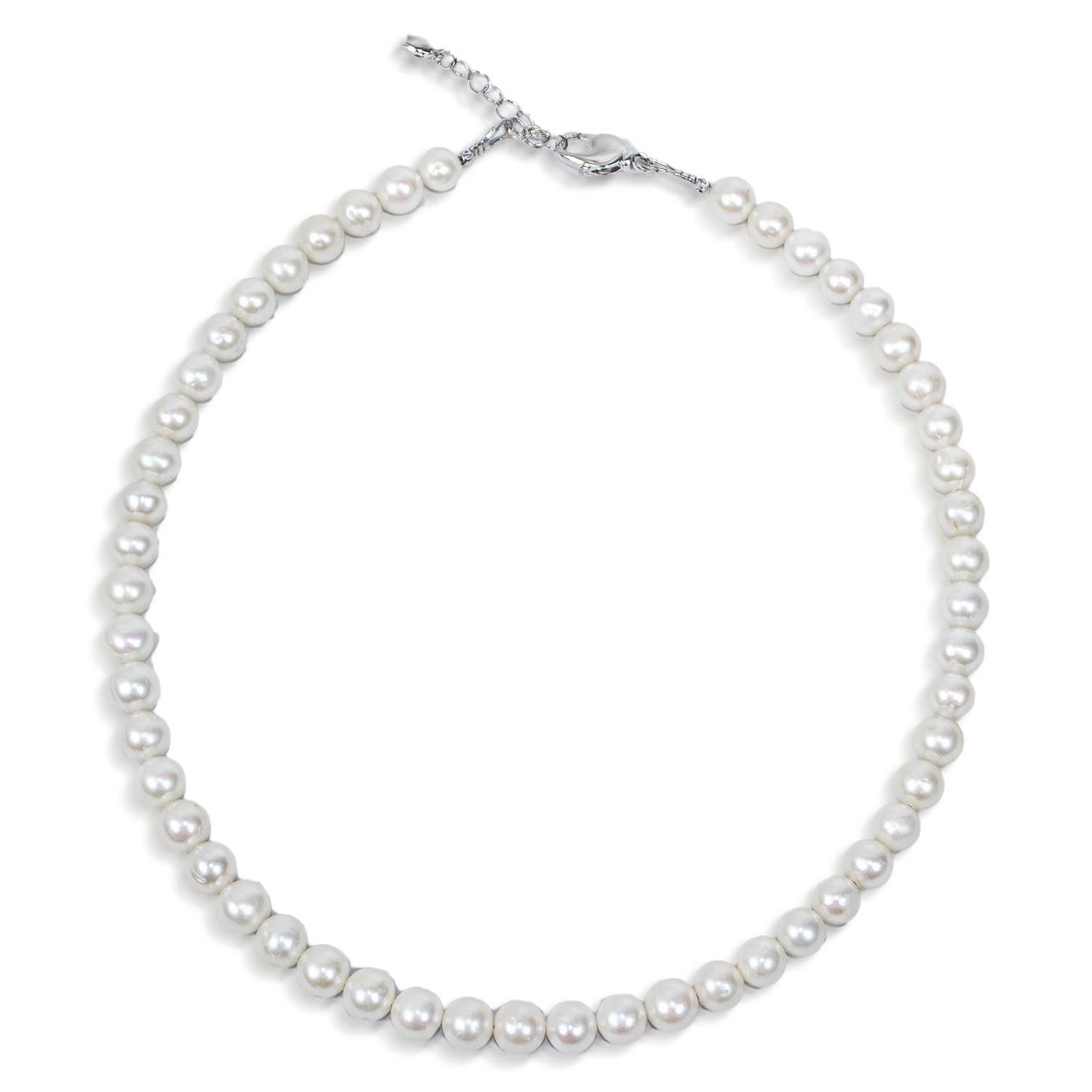 Mayfair Pearls Women's White / Silver  Classic Pearl Choker Necklace