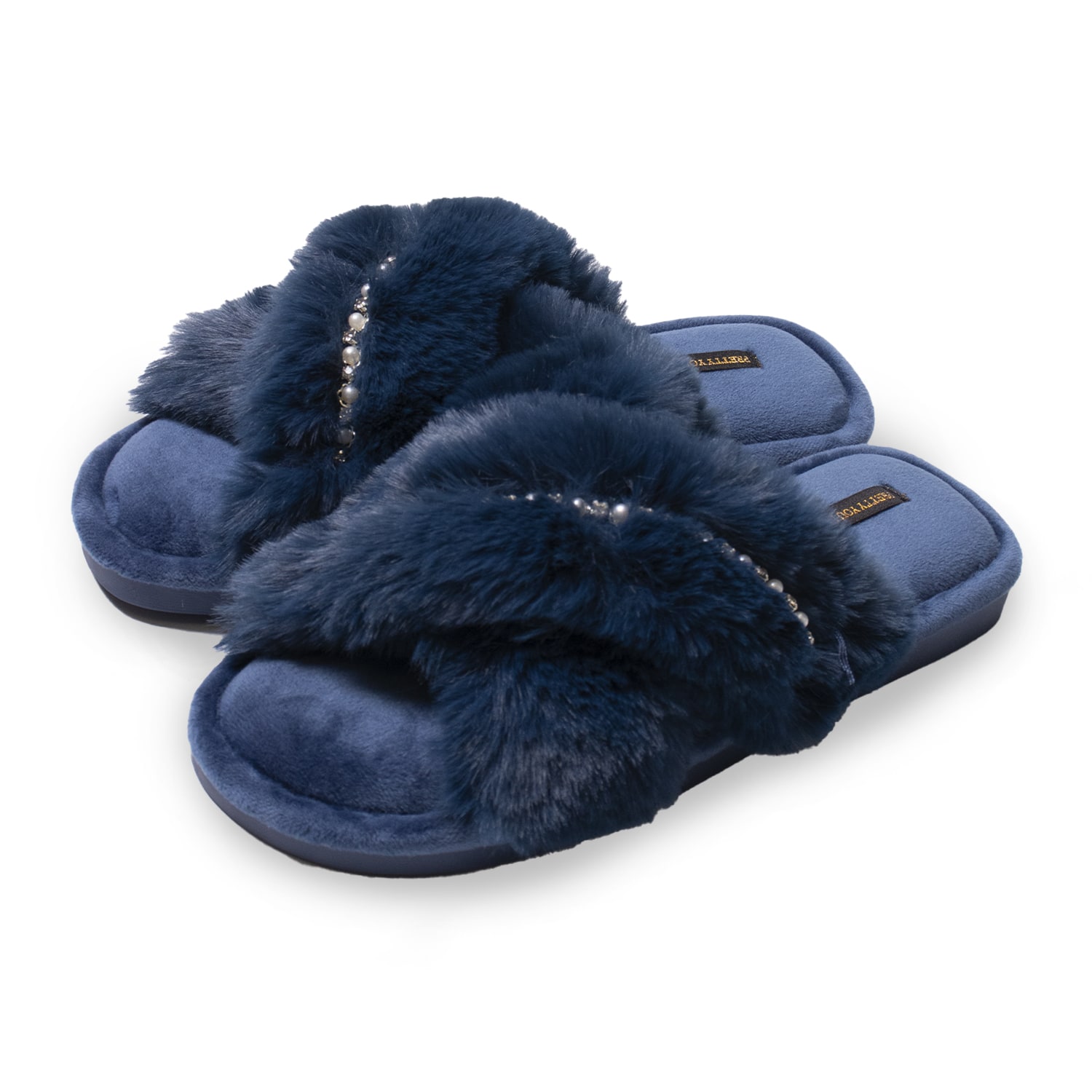 Women’s Freya Slider Slipper In Marine Blue Large Pretty You