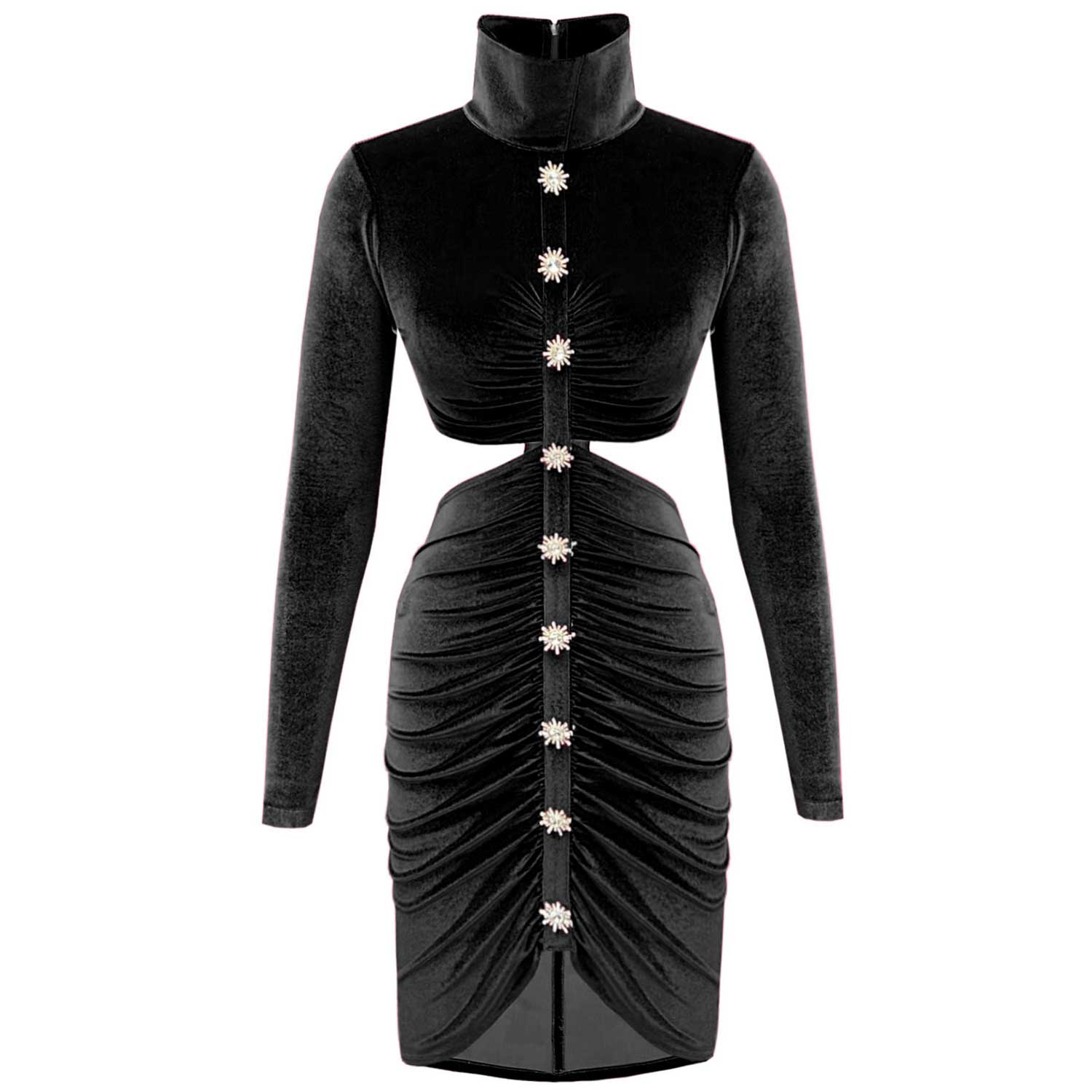 Copurs Women's Sidra Velvet Dress - Black In Black