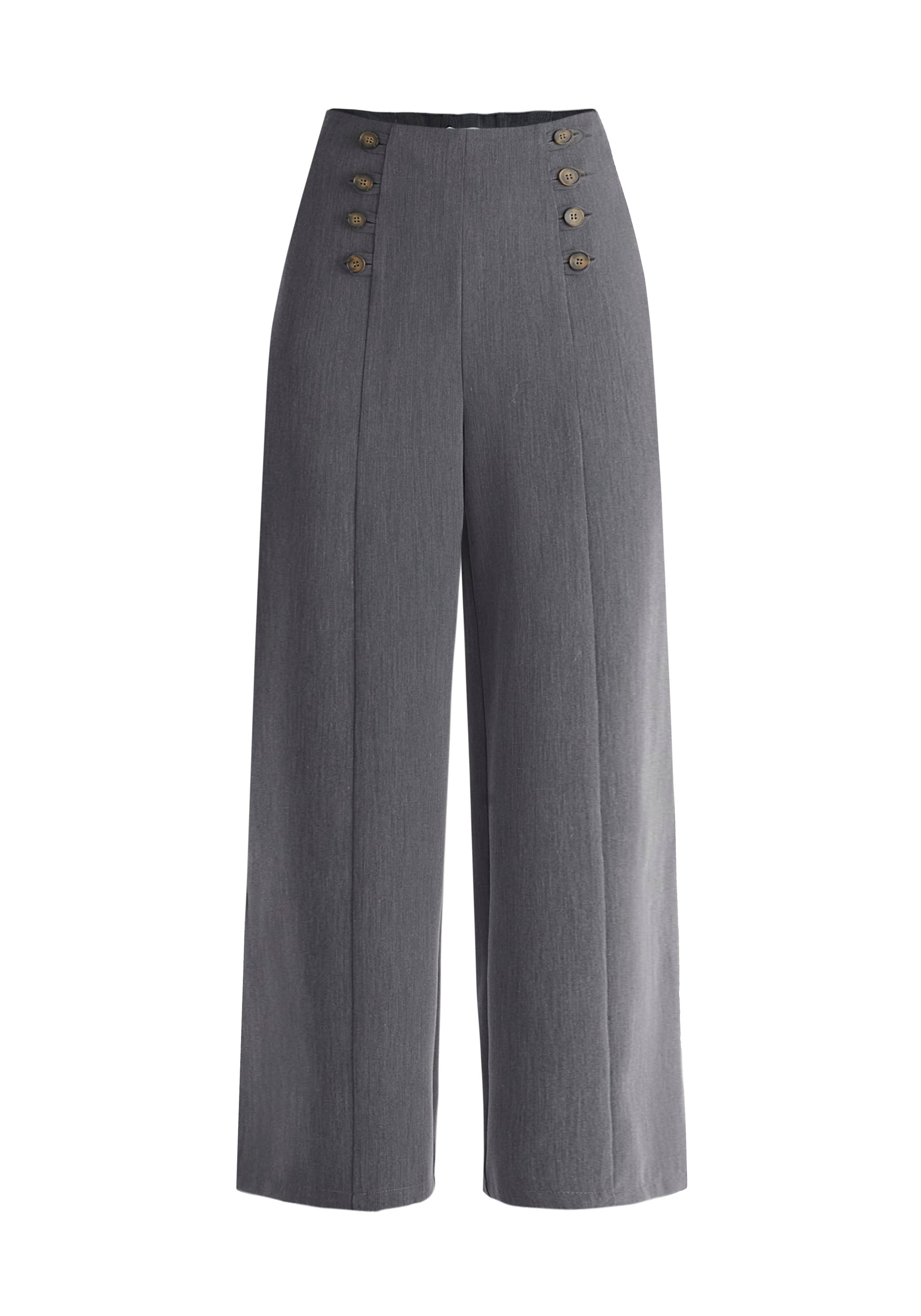 Women’s Button Waist Trousers In Grey Extra Large Paisie