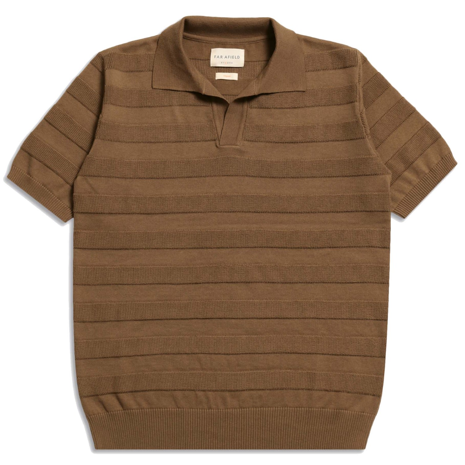 Men’s Far Afield Marsan Polo - Desert Palm Brown Large Peraluna