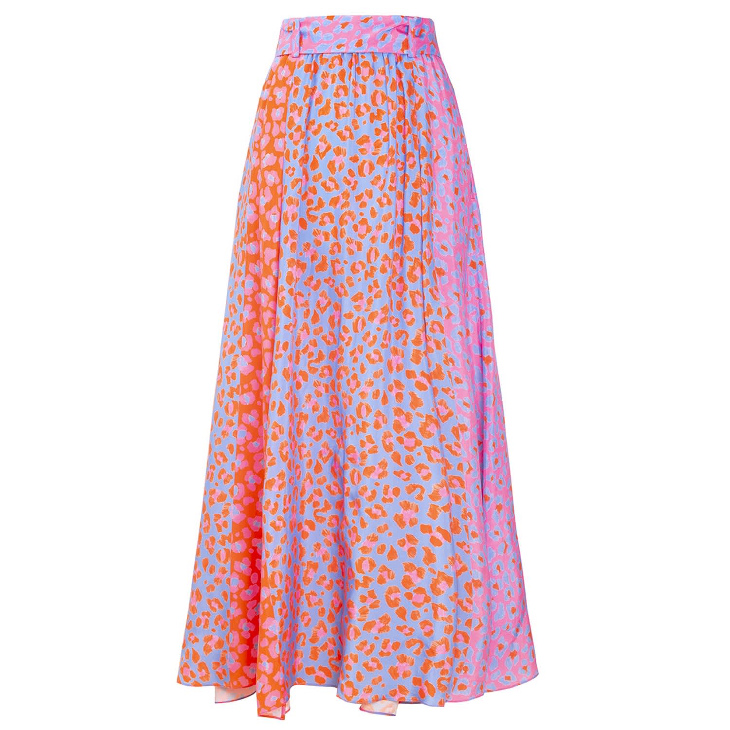 Abbazia Button Front Slit Skirt ‘Blossom Cheetah’ | Tomcsanyi | Wolf ...