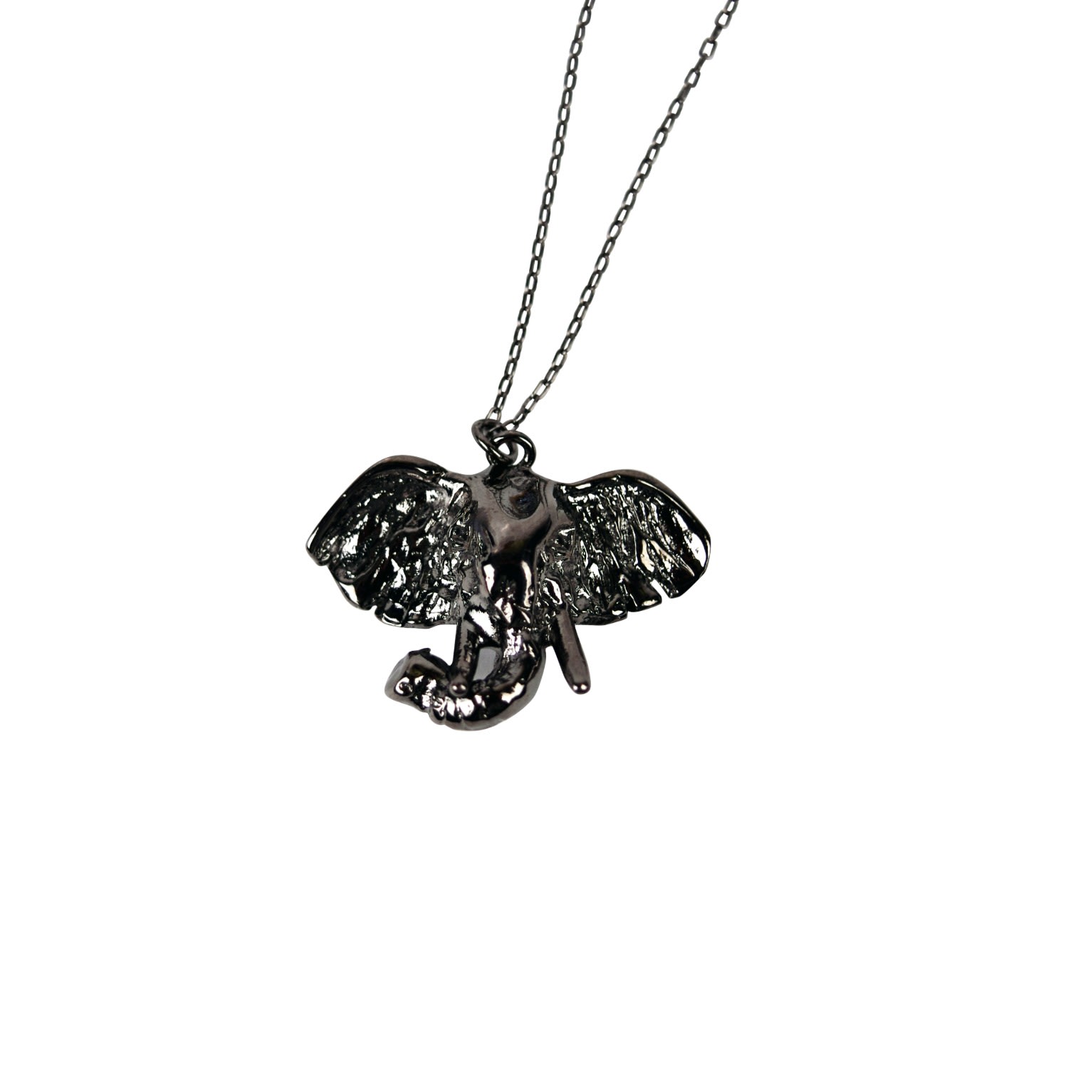 Women’s Grey Elephant Necklace - Gunmetal Lovard