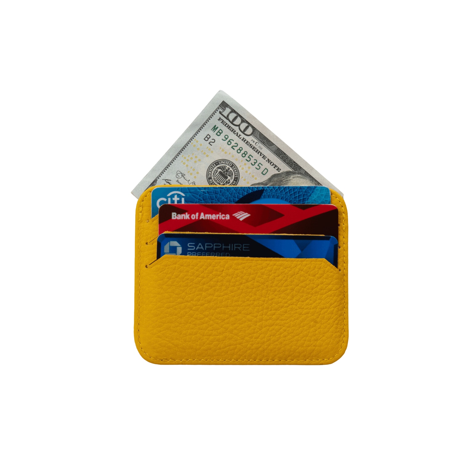 Leathere Women's Fine Leather Card Holder - Yellow - Bellevue