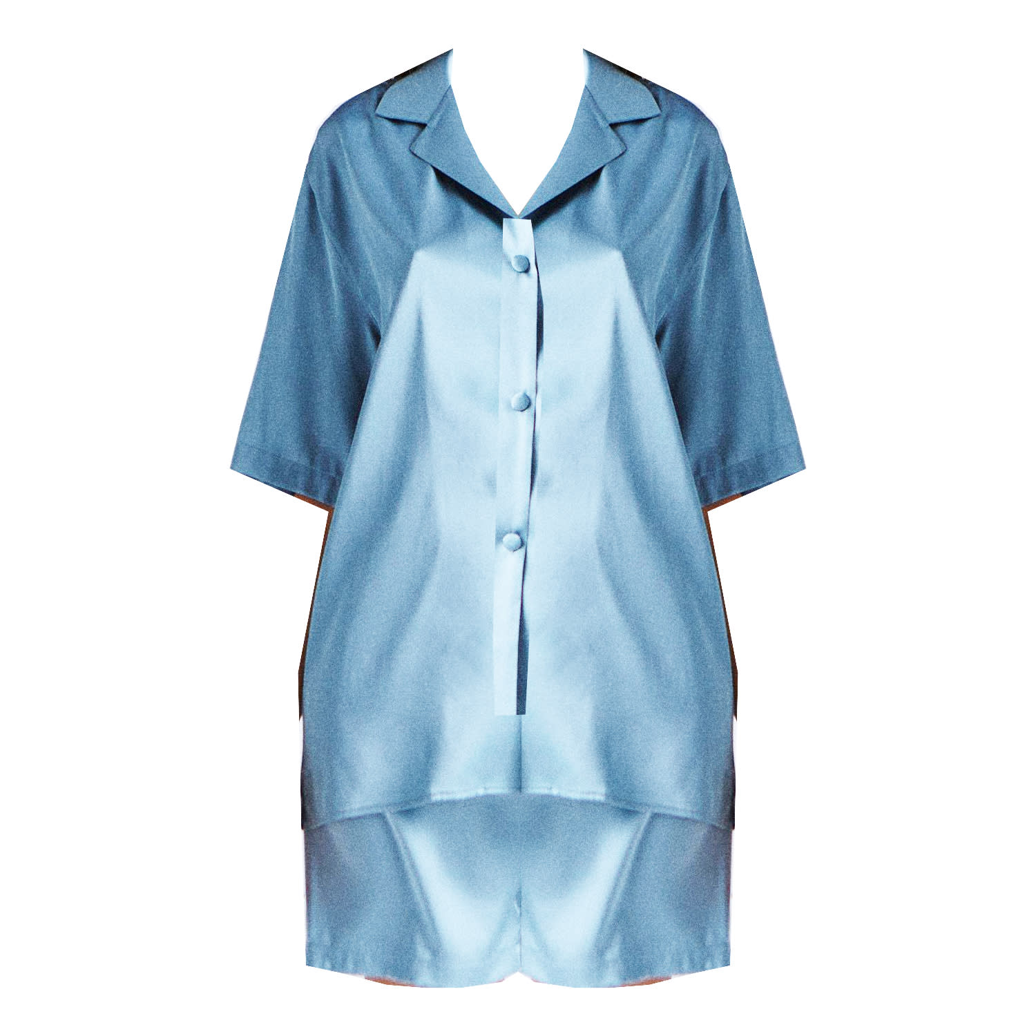 Noblesse Oblige Women's Blue Soft Revere Collar Sleep Shirt In Blue