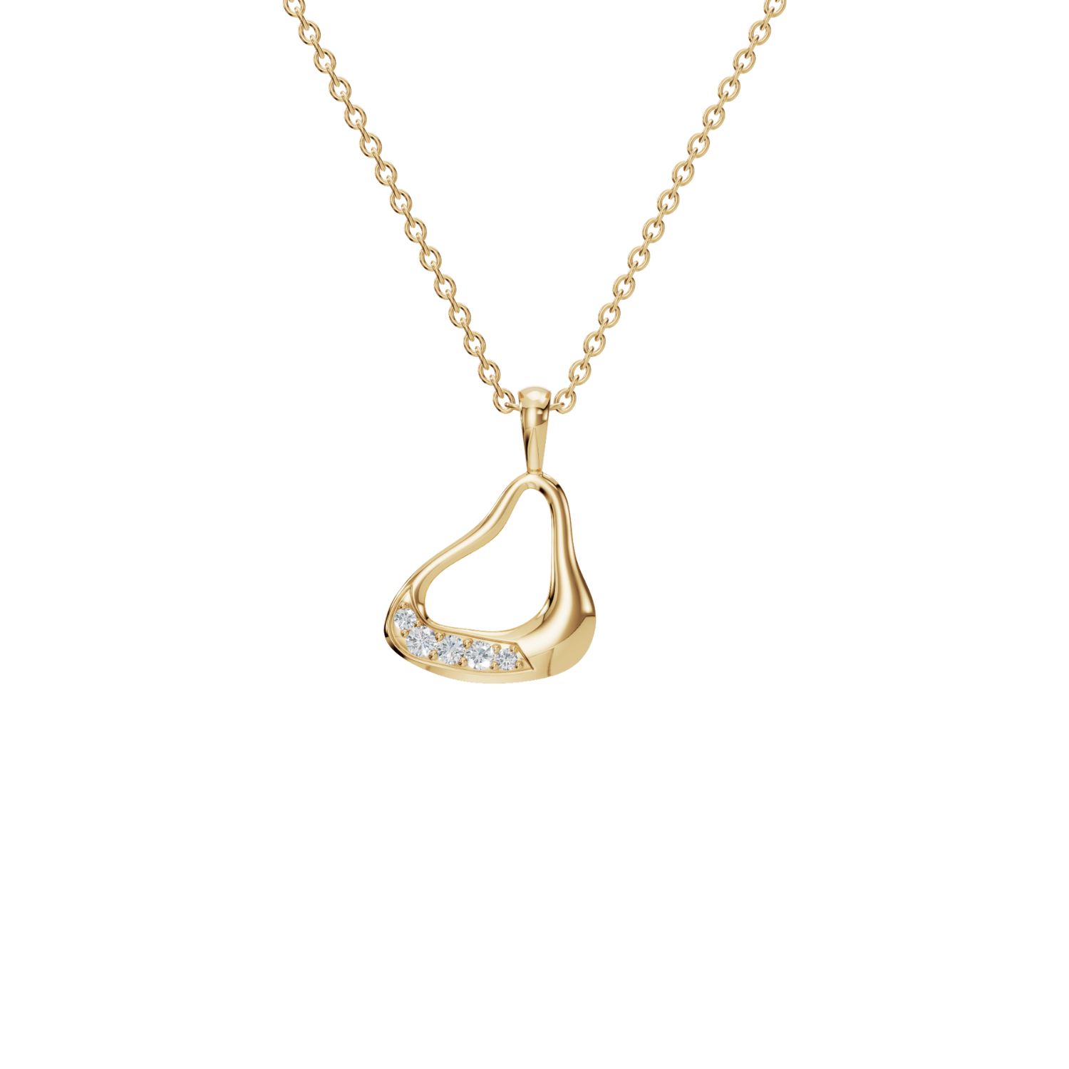 Aya Fine Jewelry Women's White / Yellow / Rose Gold Fourteen Kt Signature Diamond Swirl Pendant Necklace