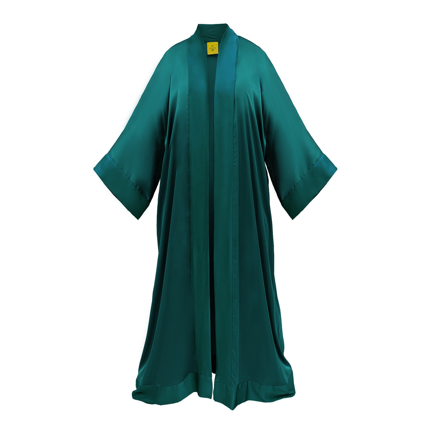 Women's Deep Green Satin Long Abaya Kaftan | One Size | Janara Jones