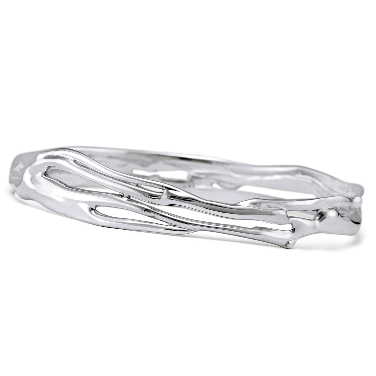 Isla Silver Women's Elegant Organic Sterling Silver Bangle