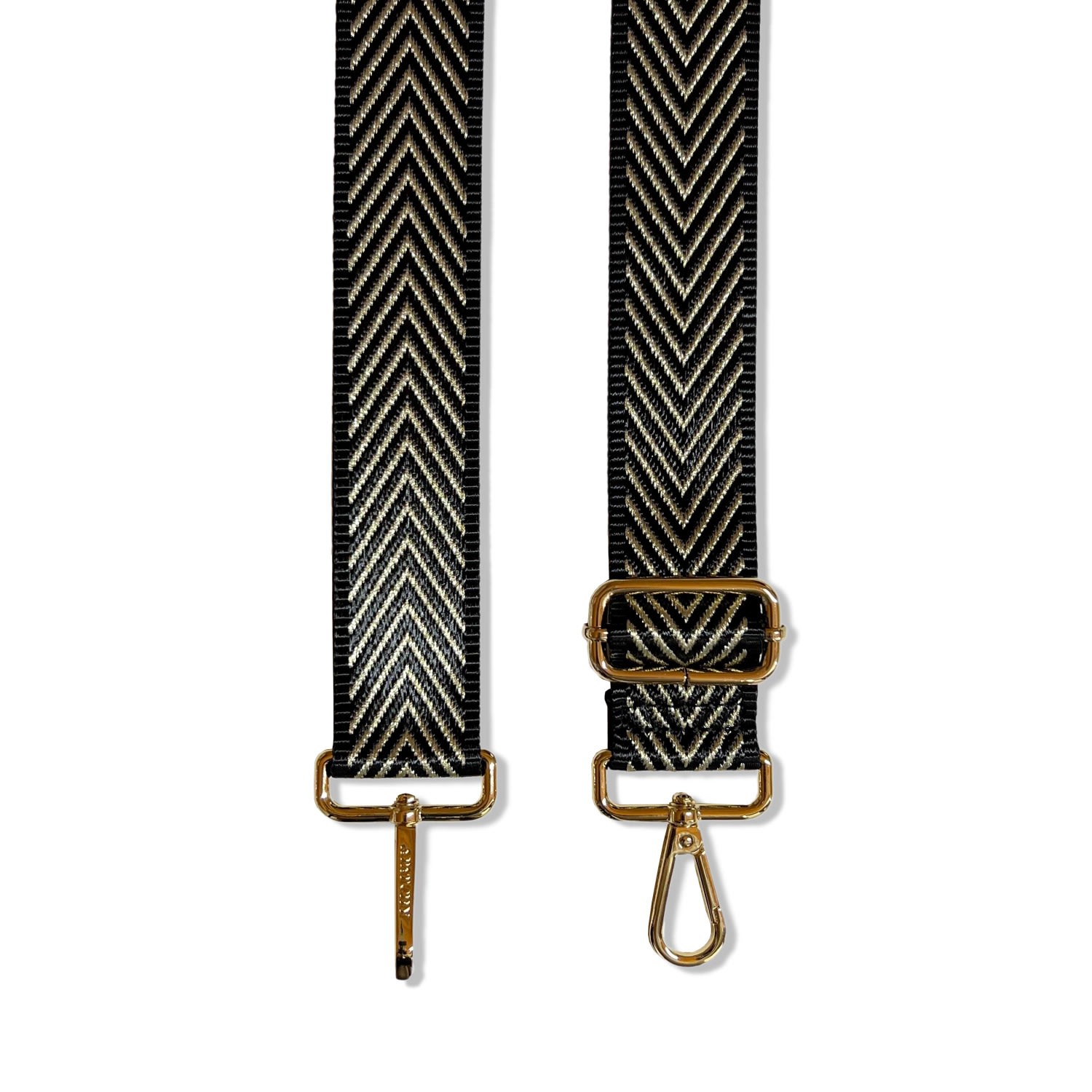 Apatchy London Women's Black And Gold Chevron Strap In Multi