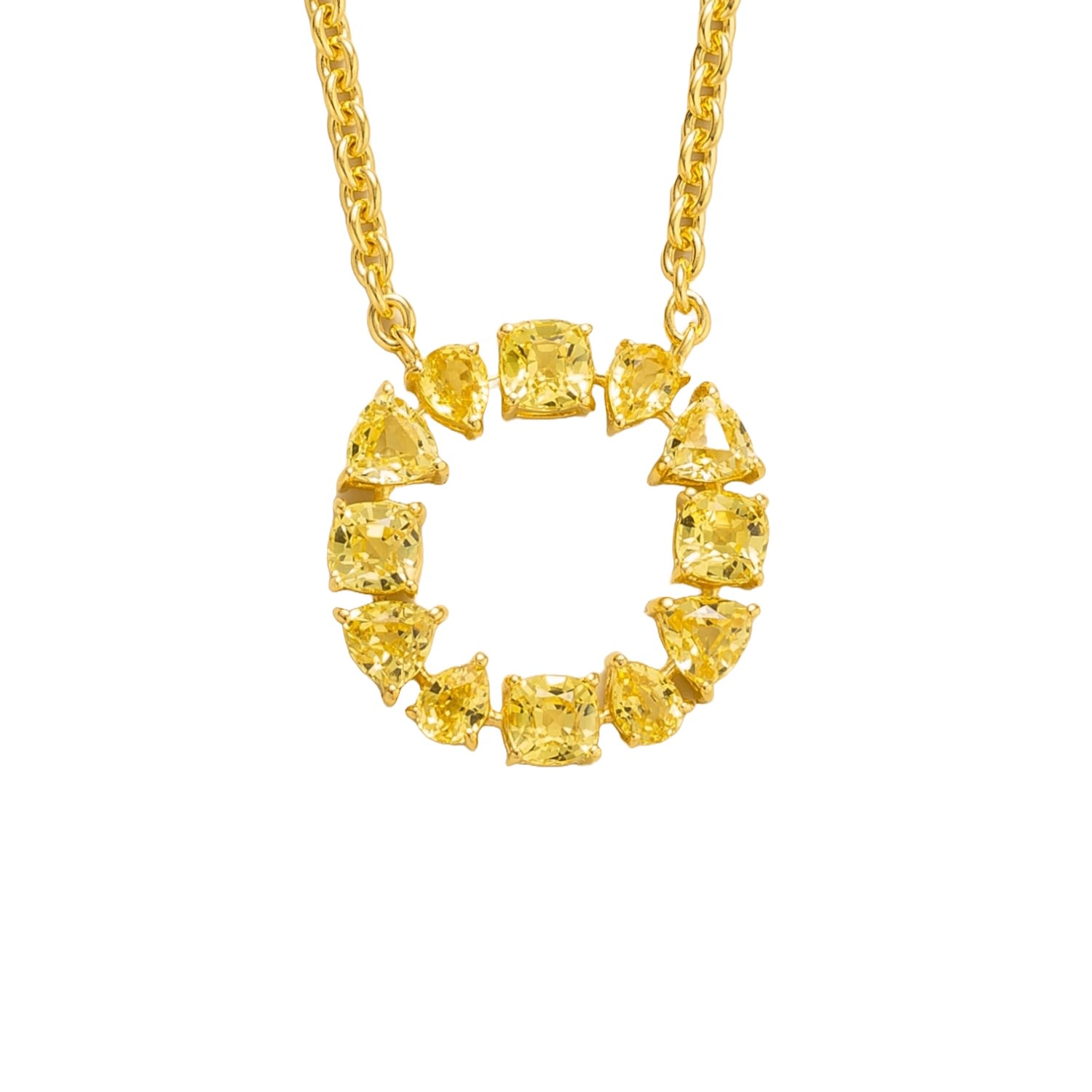 Juvetti Women's Gold / Yellow / Orange Glorie Necklace In Yellow Sapphire Set In Gold