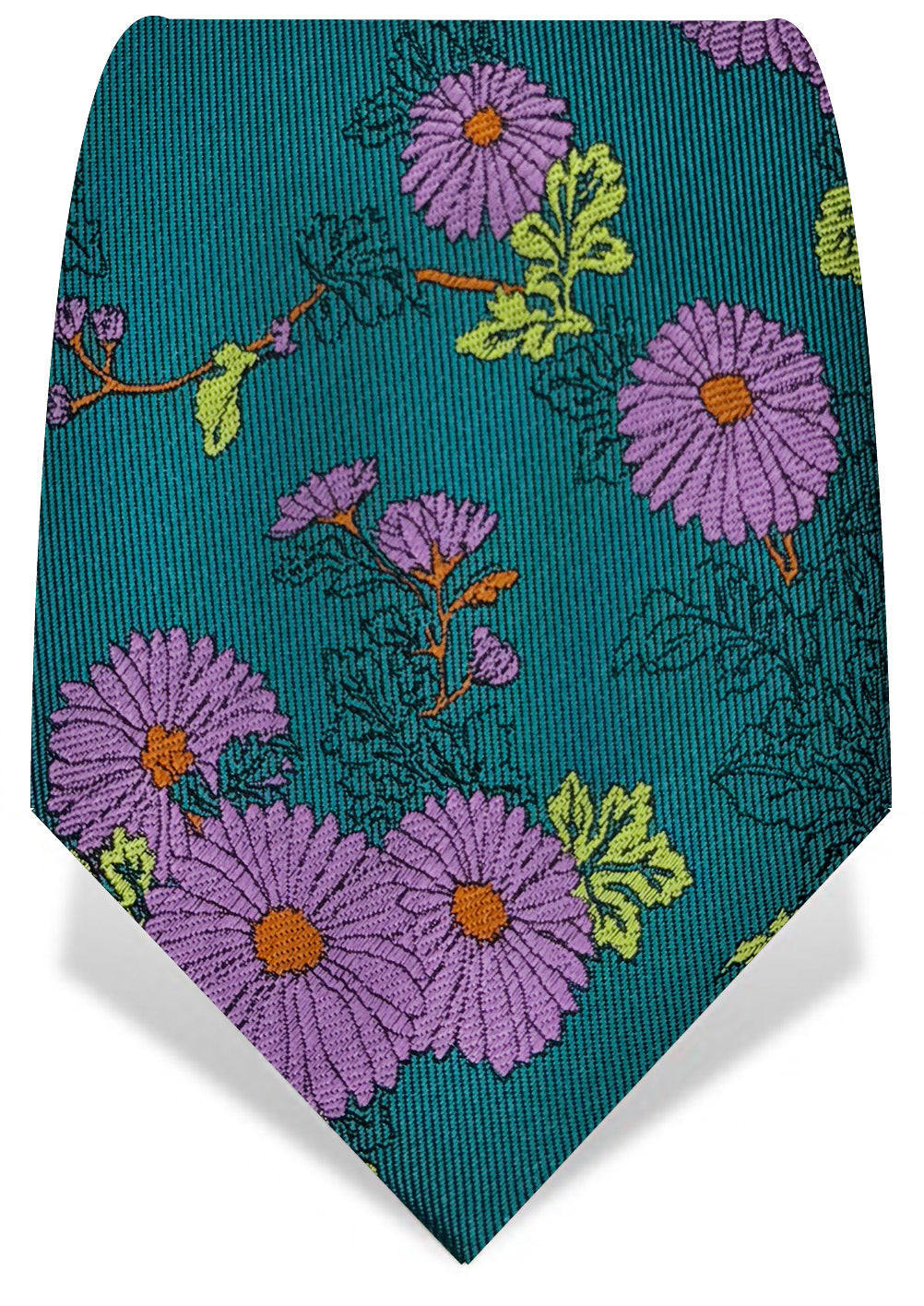 Gresham Blake Men's Blue Turquoise & Purple Daisy Tie In Blue