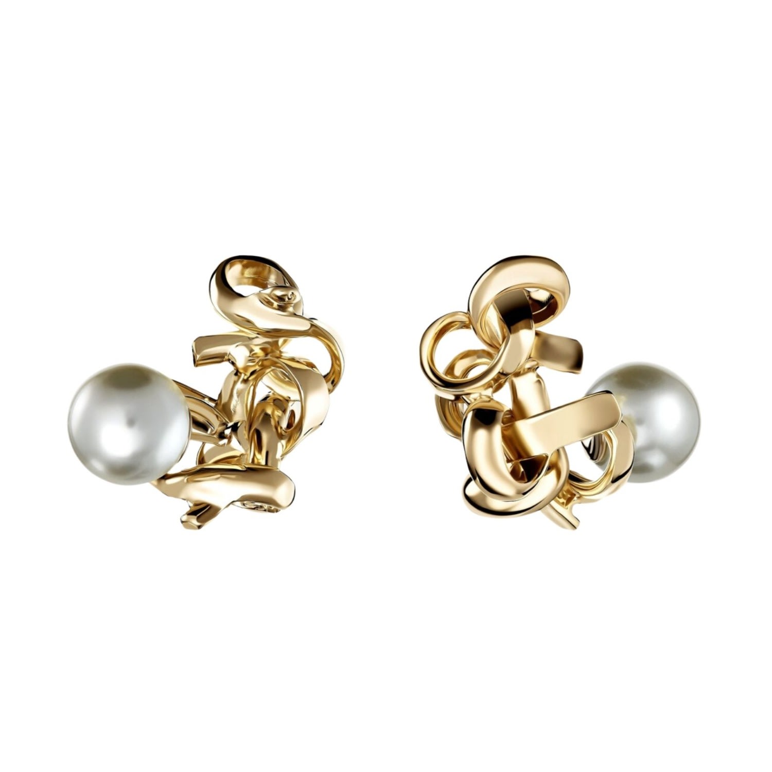 Tami&tami Women's Twins E Gold Earrings